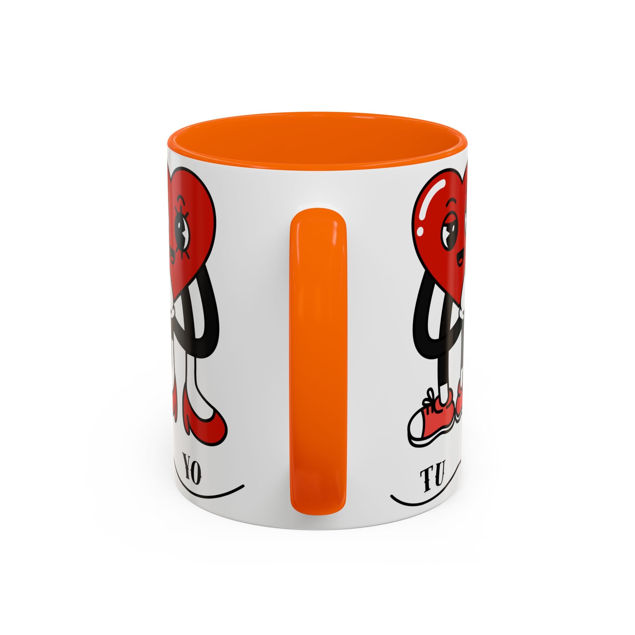Valentine Heart Couple Coffee Mug – "Tu y Yo" Cute Romantic Accent Mug
