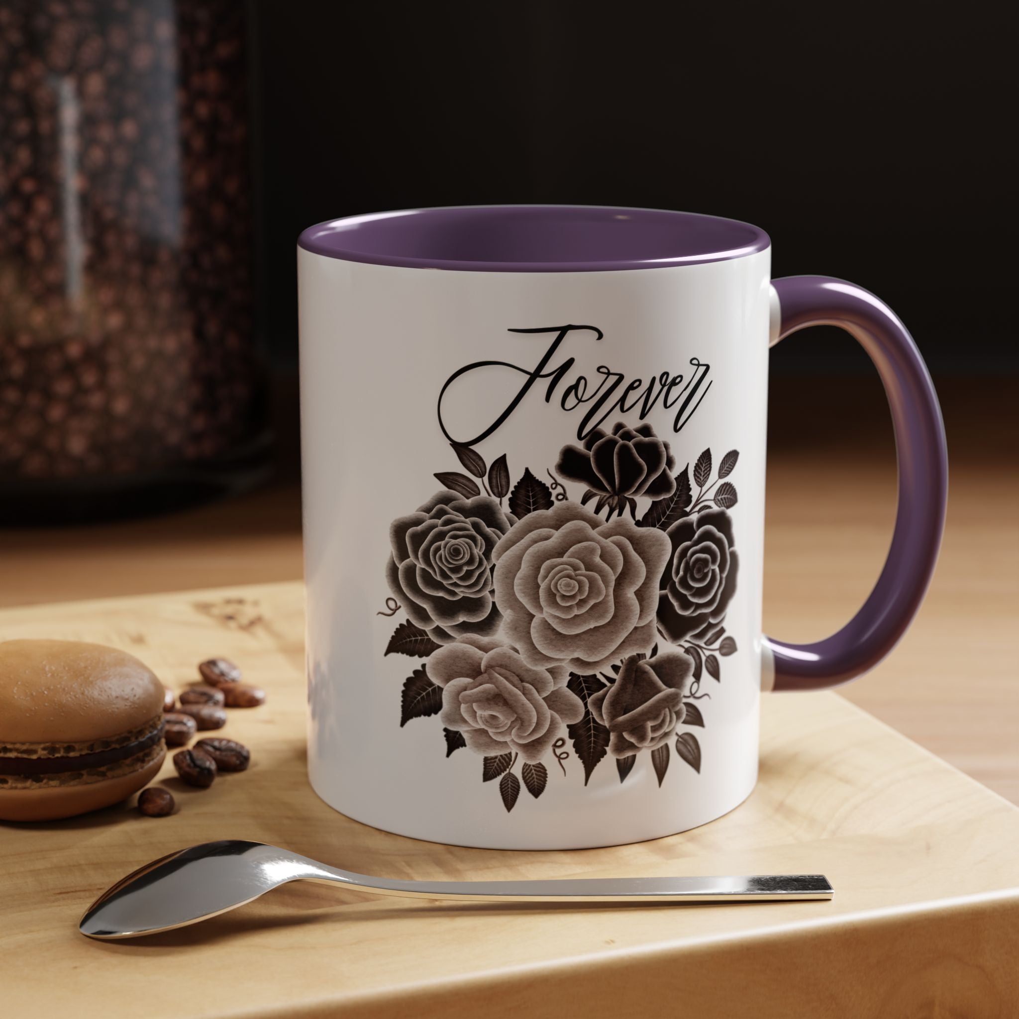 Elegant Floral Accent Coffee Mug for Coffee Lovers, Gift for Her, Home Decor, Valentine's Day, Birthday