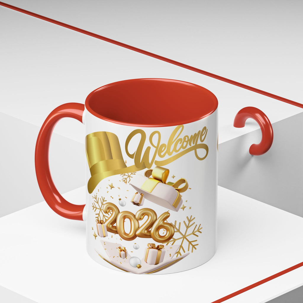 2026 New Year Coffee Mug — "Welcome 2026" Gold Celebration Accent Mug