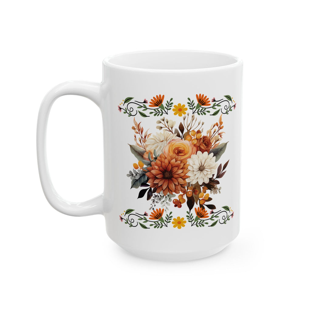 Floral Ceramic Mug - Perfect Gift for Tea Lovers, Home Decor, Coffee Time, Housewarming, Mother's Day