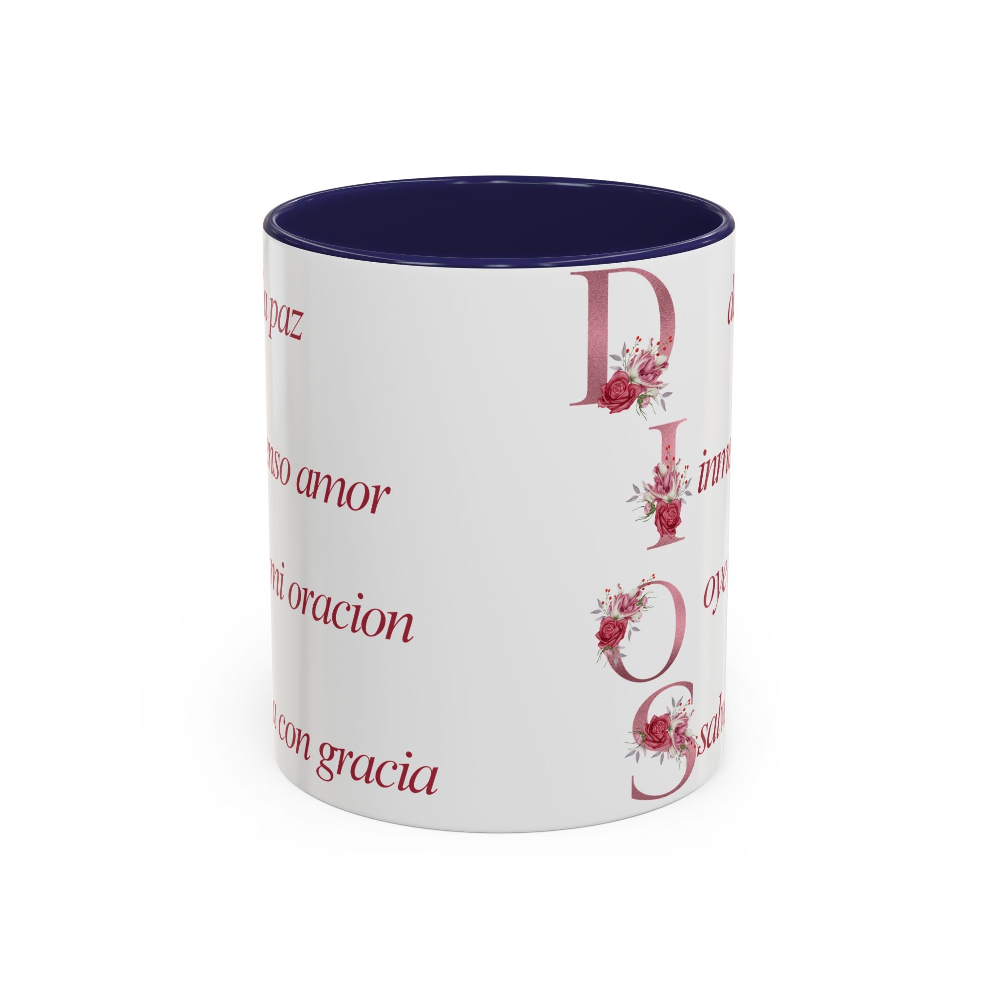 Inspirational Accent Coffee Mug with Floral Design - 11/15oz