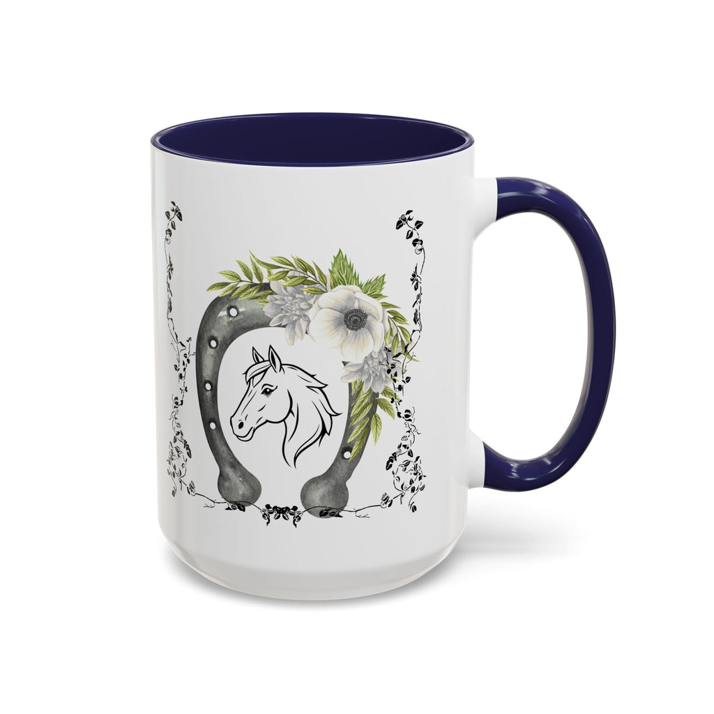Personalized Floral Horseshoe Mug - Unique Gift for Horse Lovers, Cowgirl Theme, Farmhouse Decor, Wedding Favors, Custom Name Mug