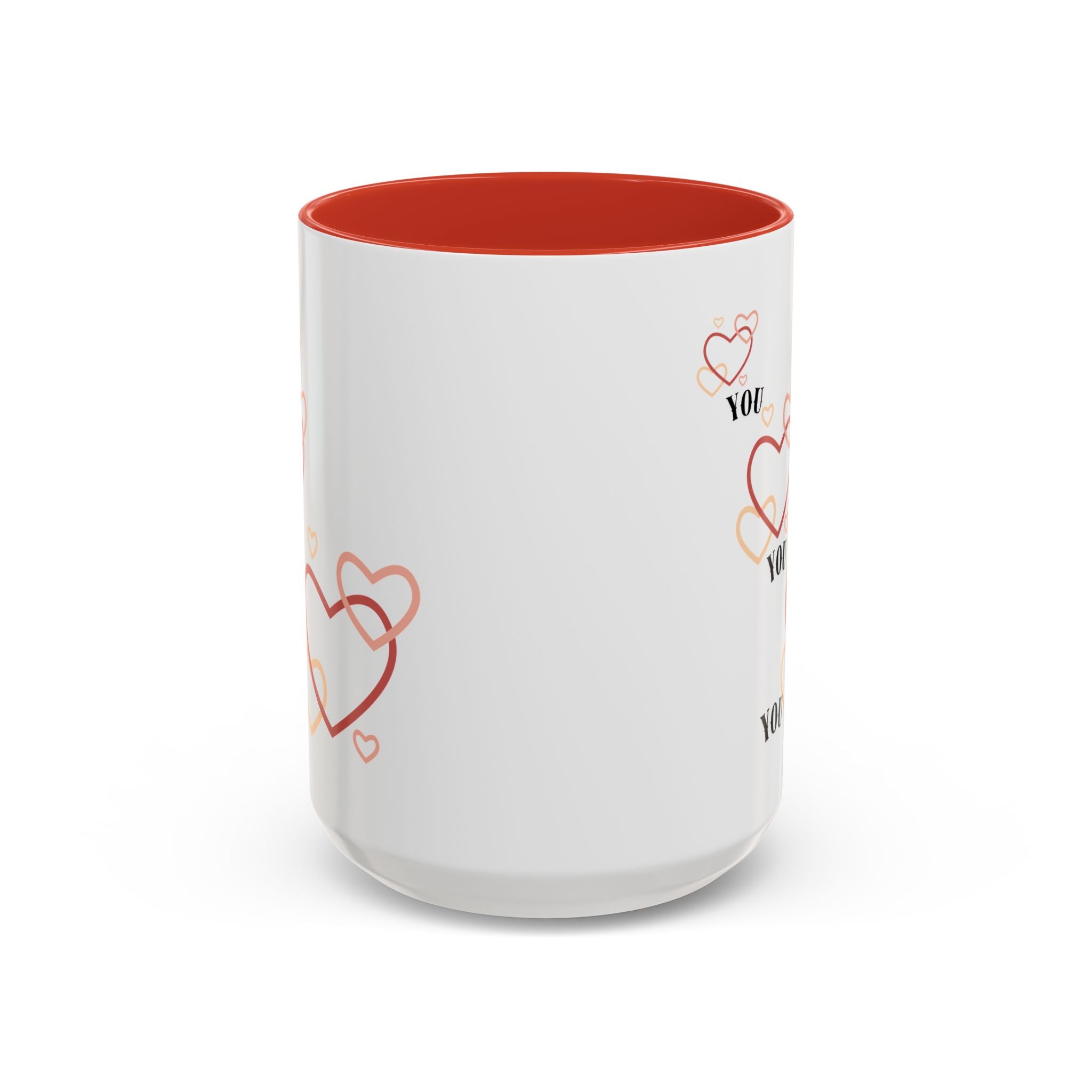 Love You Accent Coffee Mug, Valentine's Day Gift, Heart Mug, Cute Coffee Cup, Romantic Beverage Container