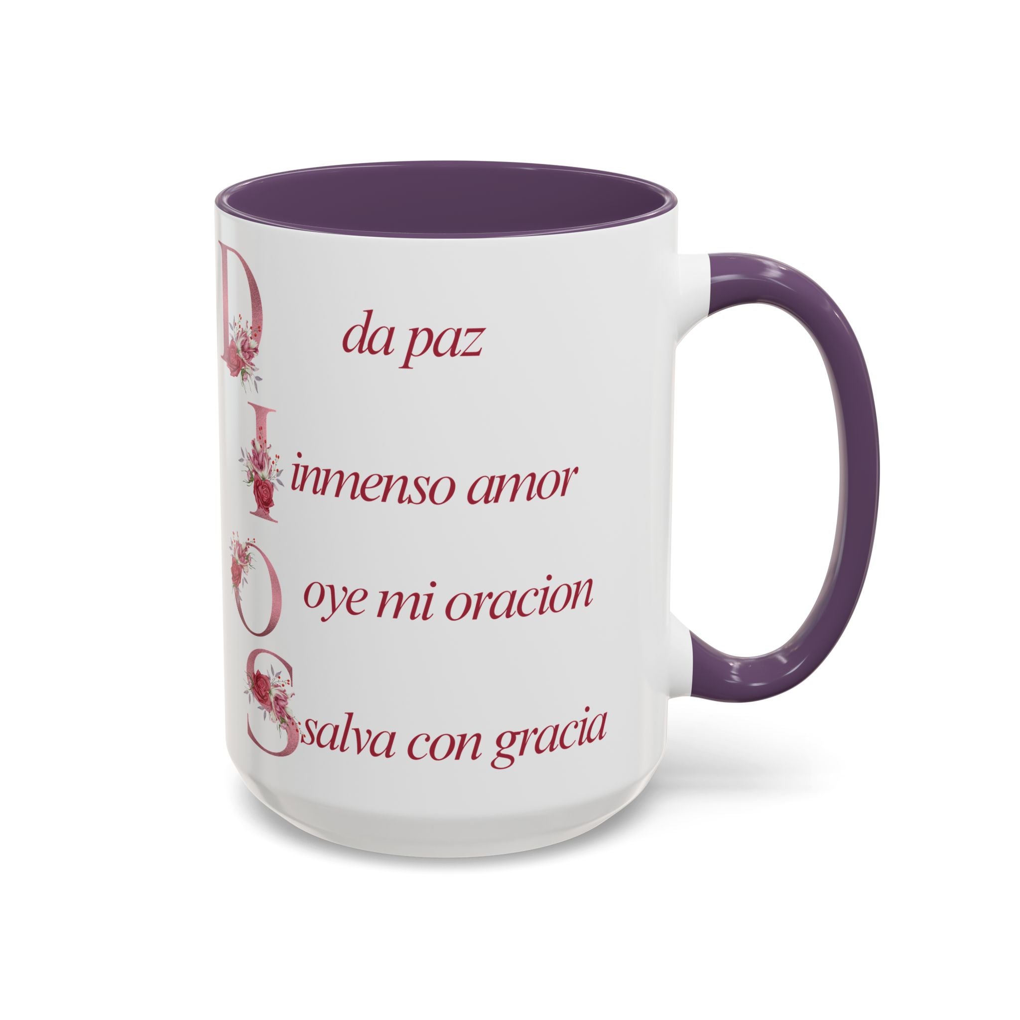 Inspirational Accent Coffee Mug with Floral Design - 11/15oz