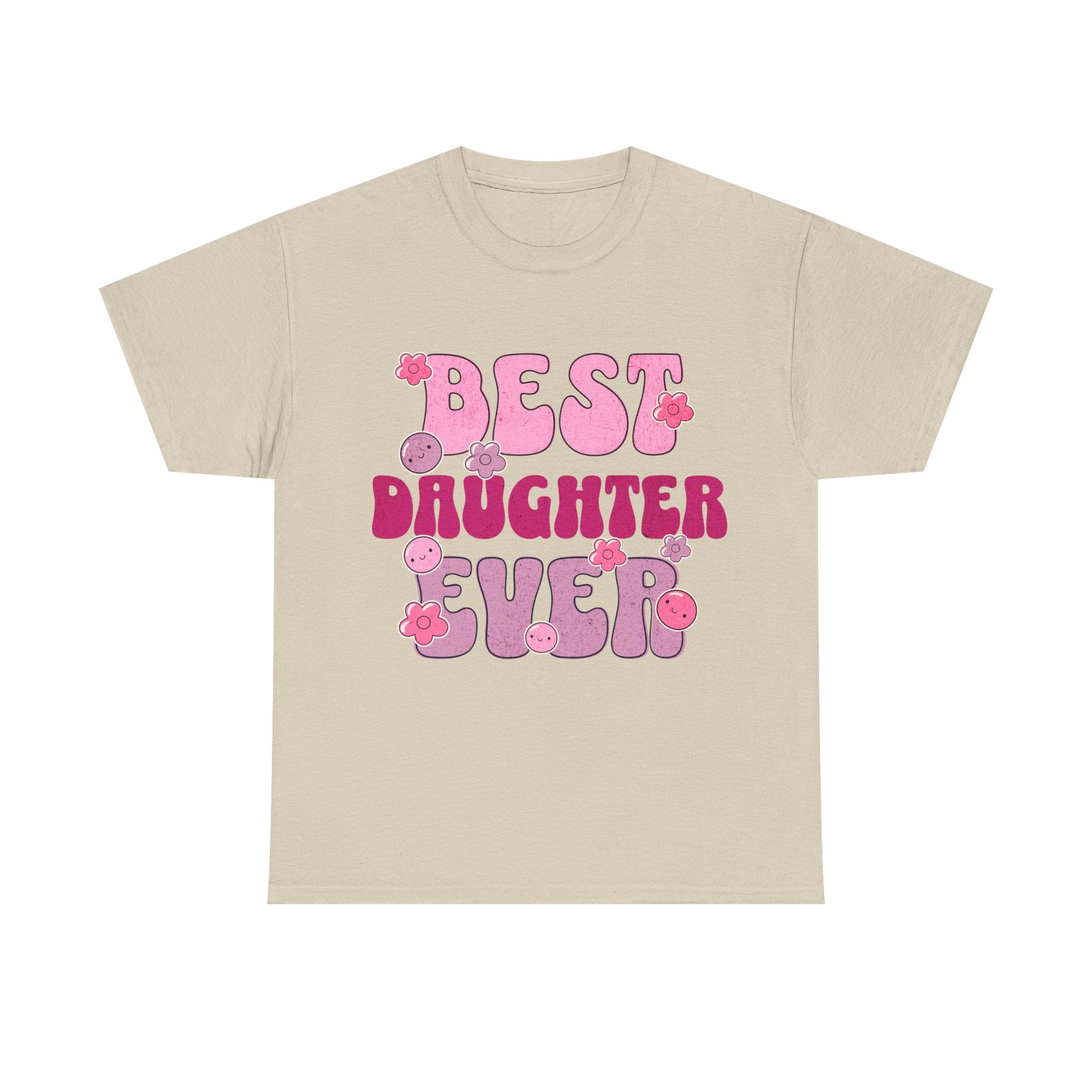 Best Daughter Ever T-Shirt — Cute Pink Retro Typography Tee for Daughters, Mother's Day Gift