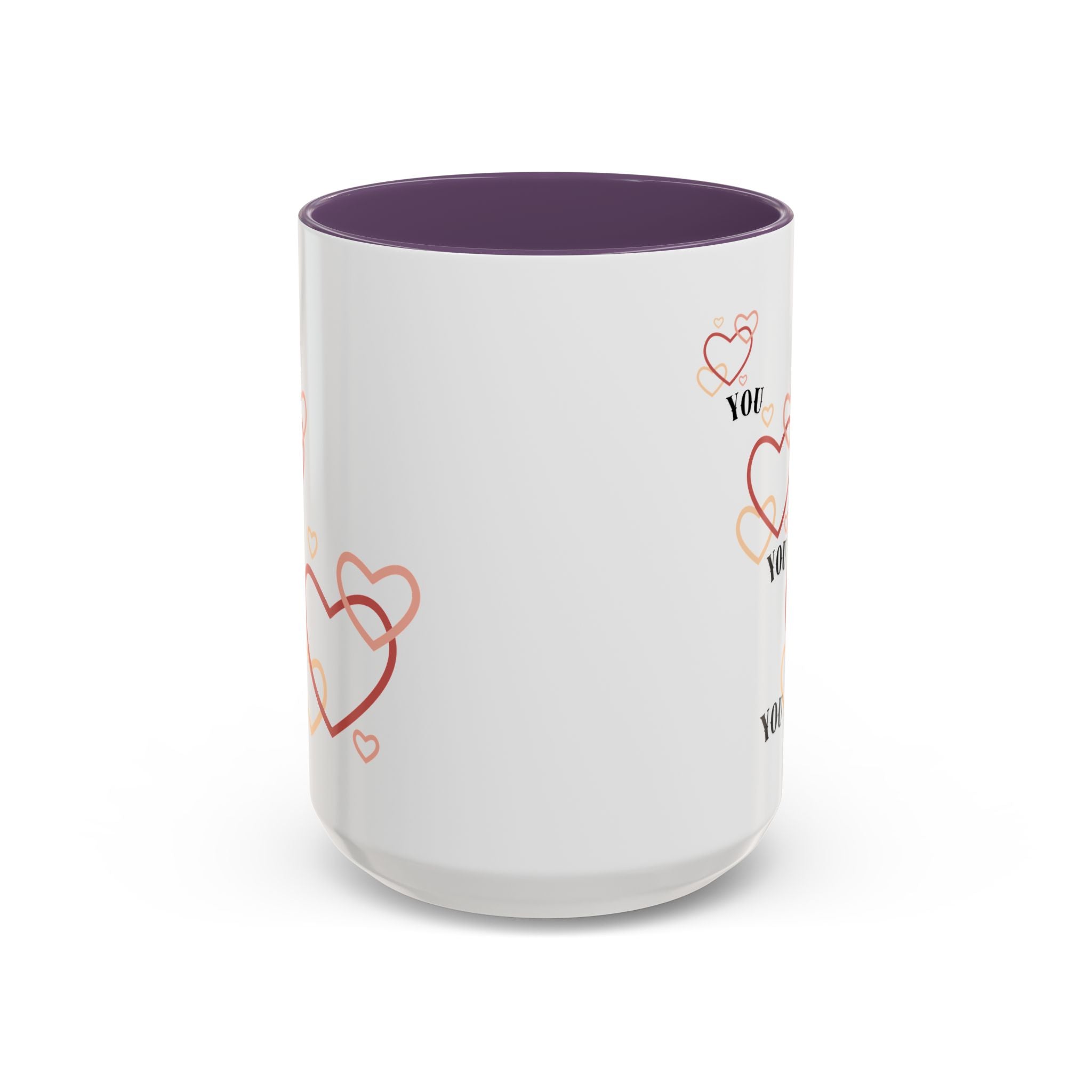 Love You Accent Coffee Mug, Valentine's Day Gift, Heart Mug, Cute Coffee Cup, Romantic Beverage Container