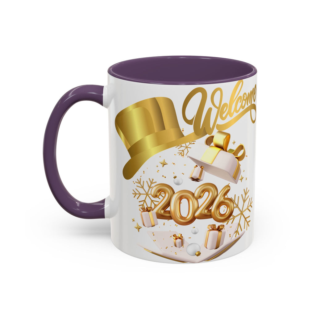2026 New Year Coffee Mug — "Welcome 2026" Gold Celebration Accent Mug