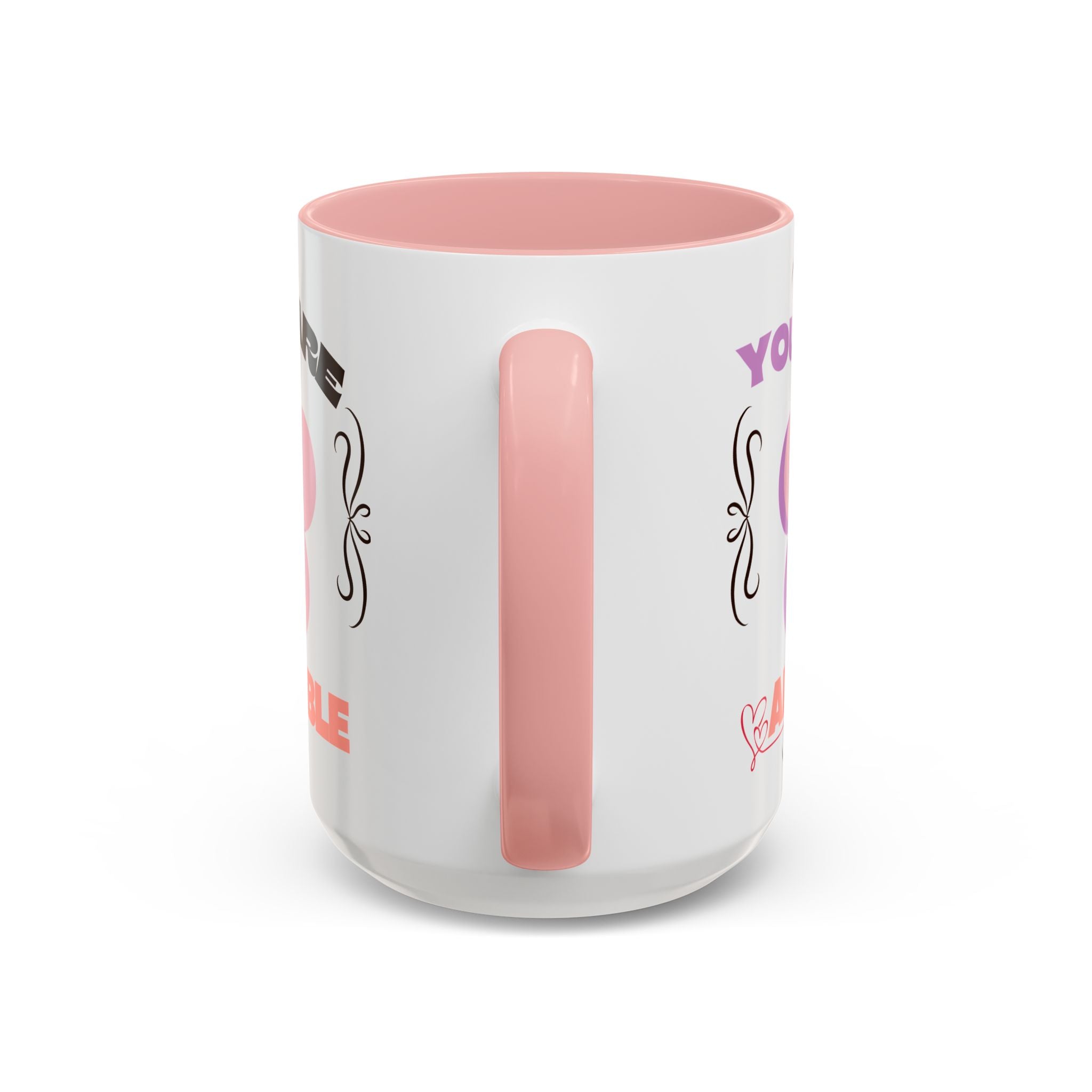 You Are Adorable Coffee Mug — Cute Pink Flower Accent Mug (11/15oz)