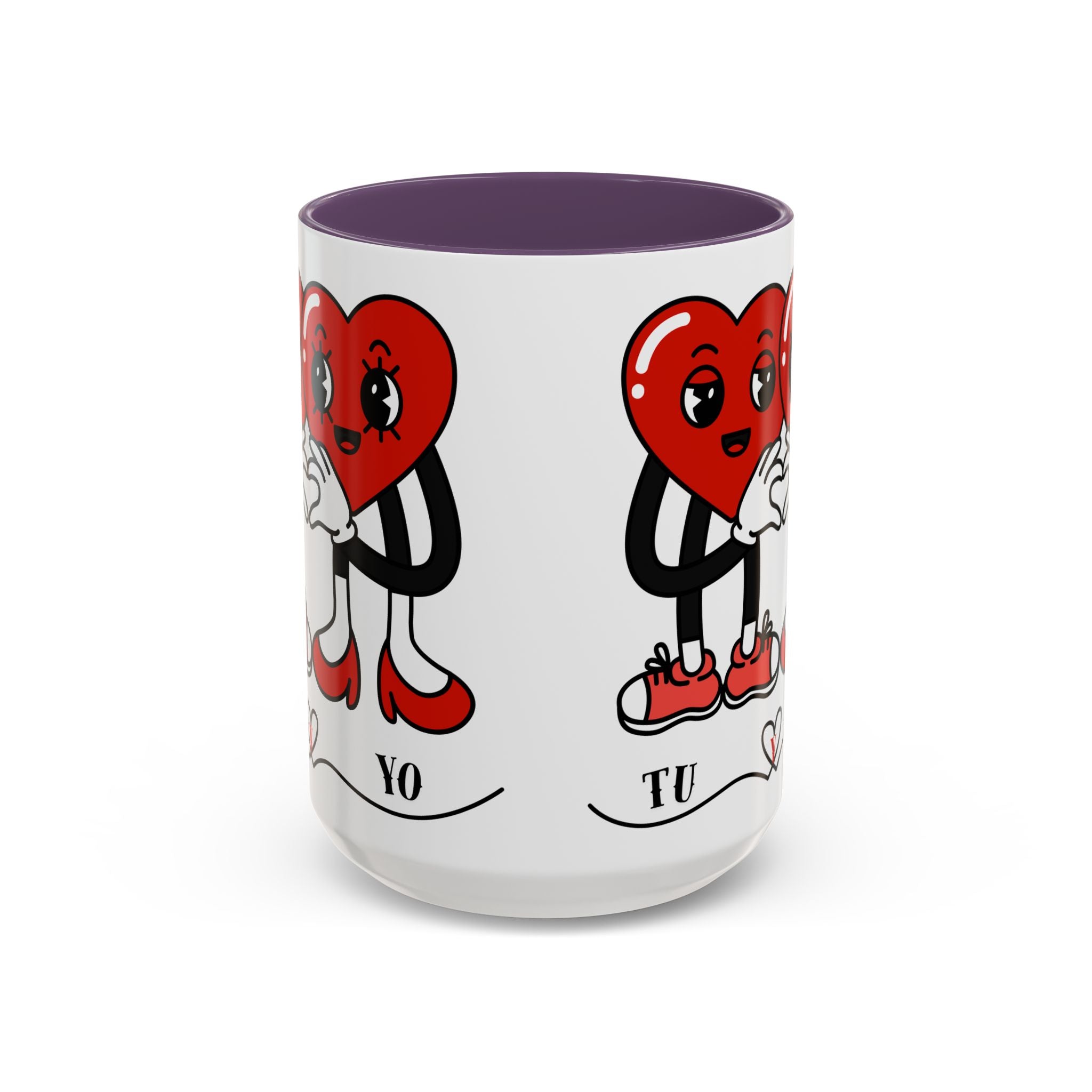 Valentine Heart Couple Coffee Mug – "Tu y Yo" Cute Romantic Accent Mug