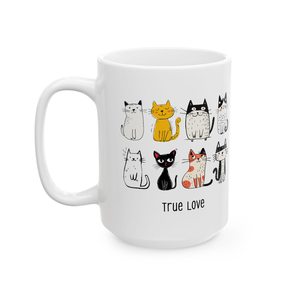 Cute Cat Ceramic Mug - Perfect Gift for Cat Lovers, Unique Coffee Cup, Animal Lover Mug, Fun Cat Illustration, Birthday Gift