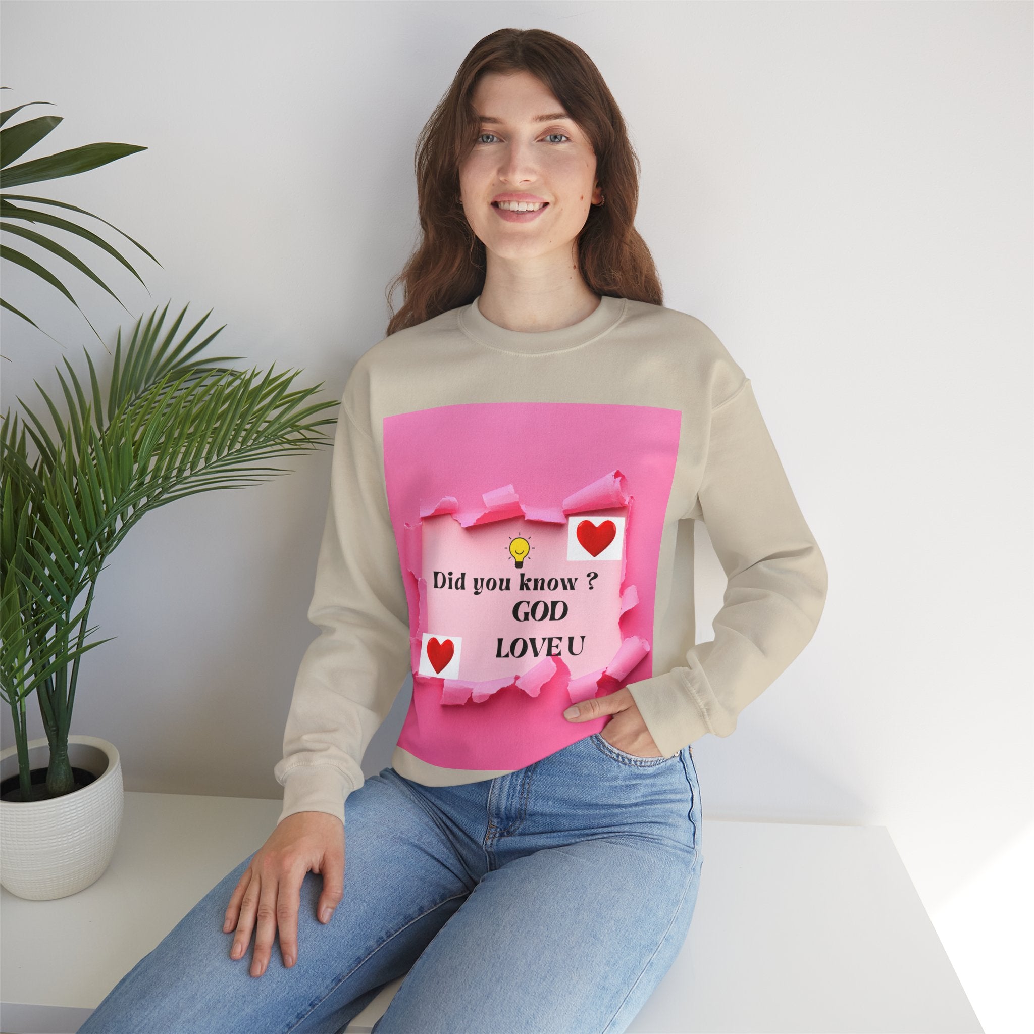 Cute Love Message Crewneck Sweatshirt, Cozy Gift for Her, Valentine's Day, Inspirational Sweater, Comfortable Everyday Wear
