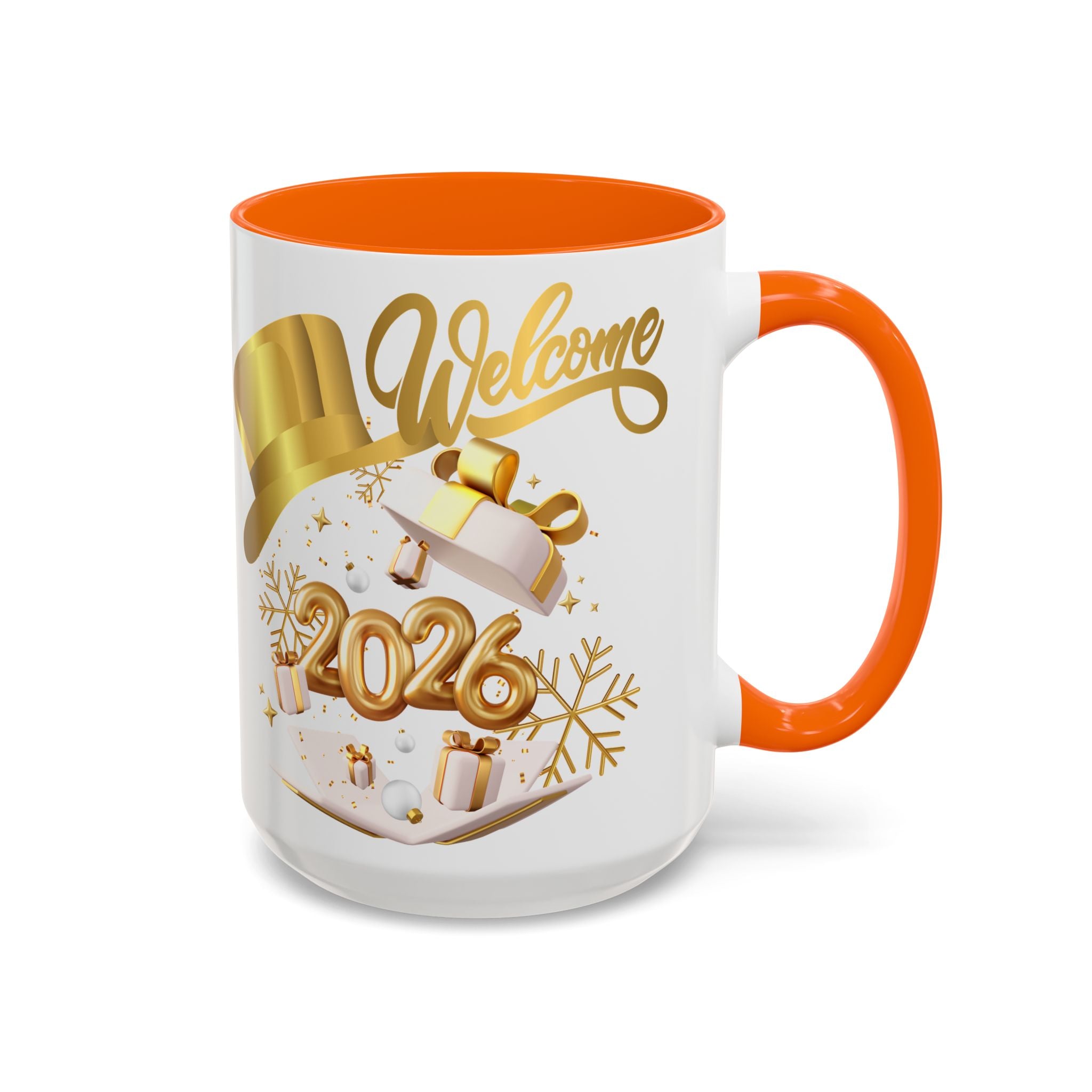 2026 New Year Coffee Mug — "Welcome 2026" Gold Celebration Accent Mug