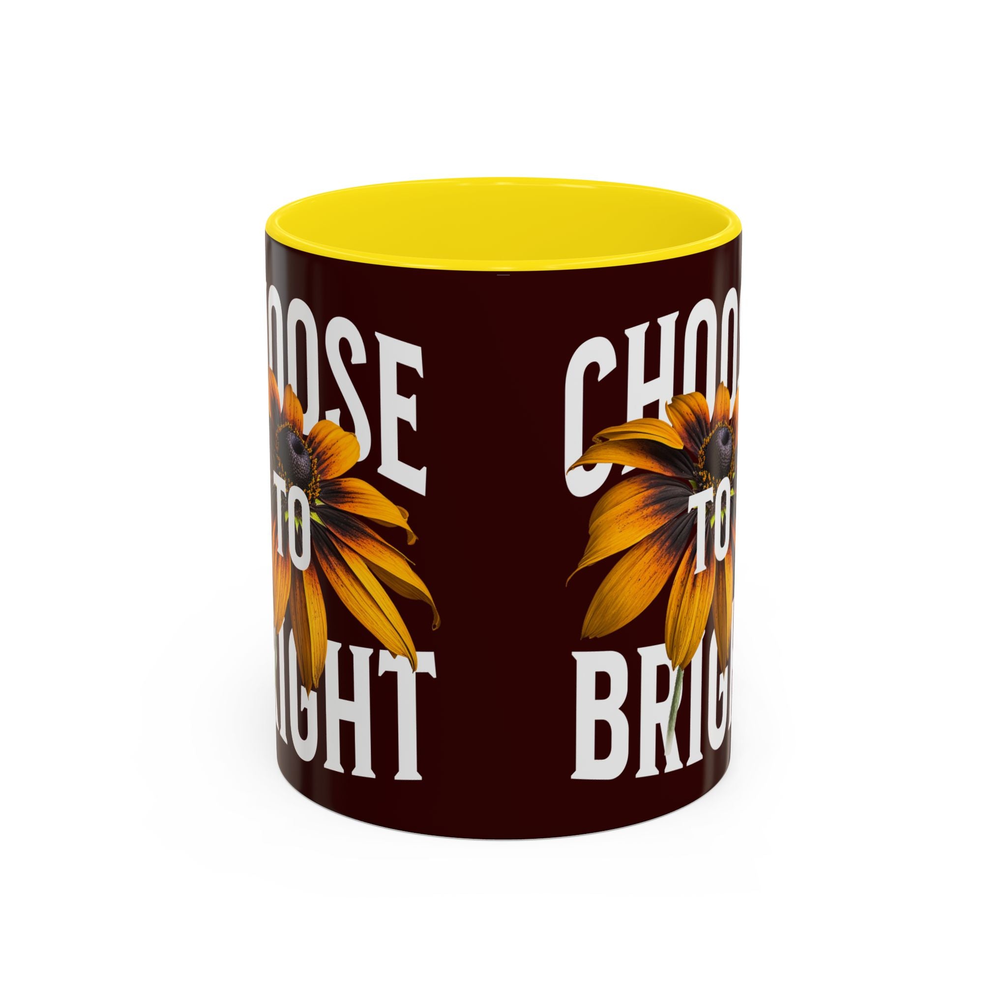 Choose to Be Bright Coffee Mug — Sunflower Accent Ceramic Mug (11/15oz)
