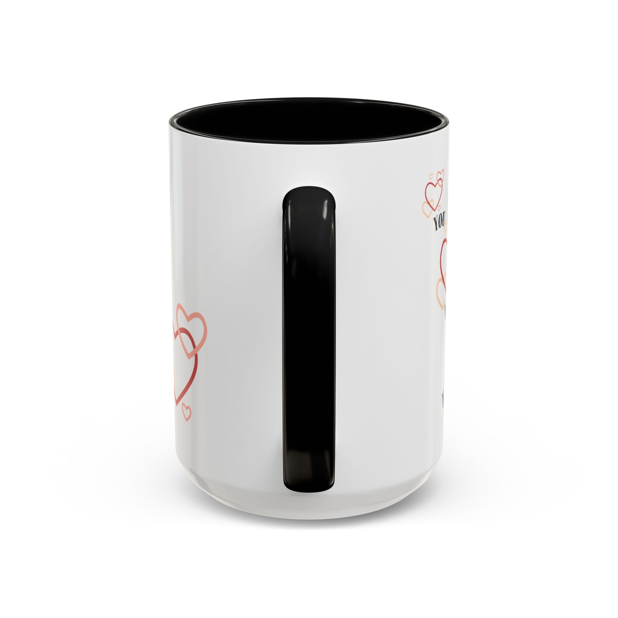 Love You Accent Coffee Mug, Valentine's Day Gift, Heart Mug, Cute Coffee Cup, Romantic Beverage Container