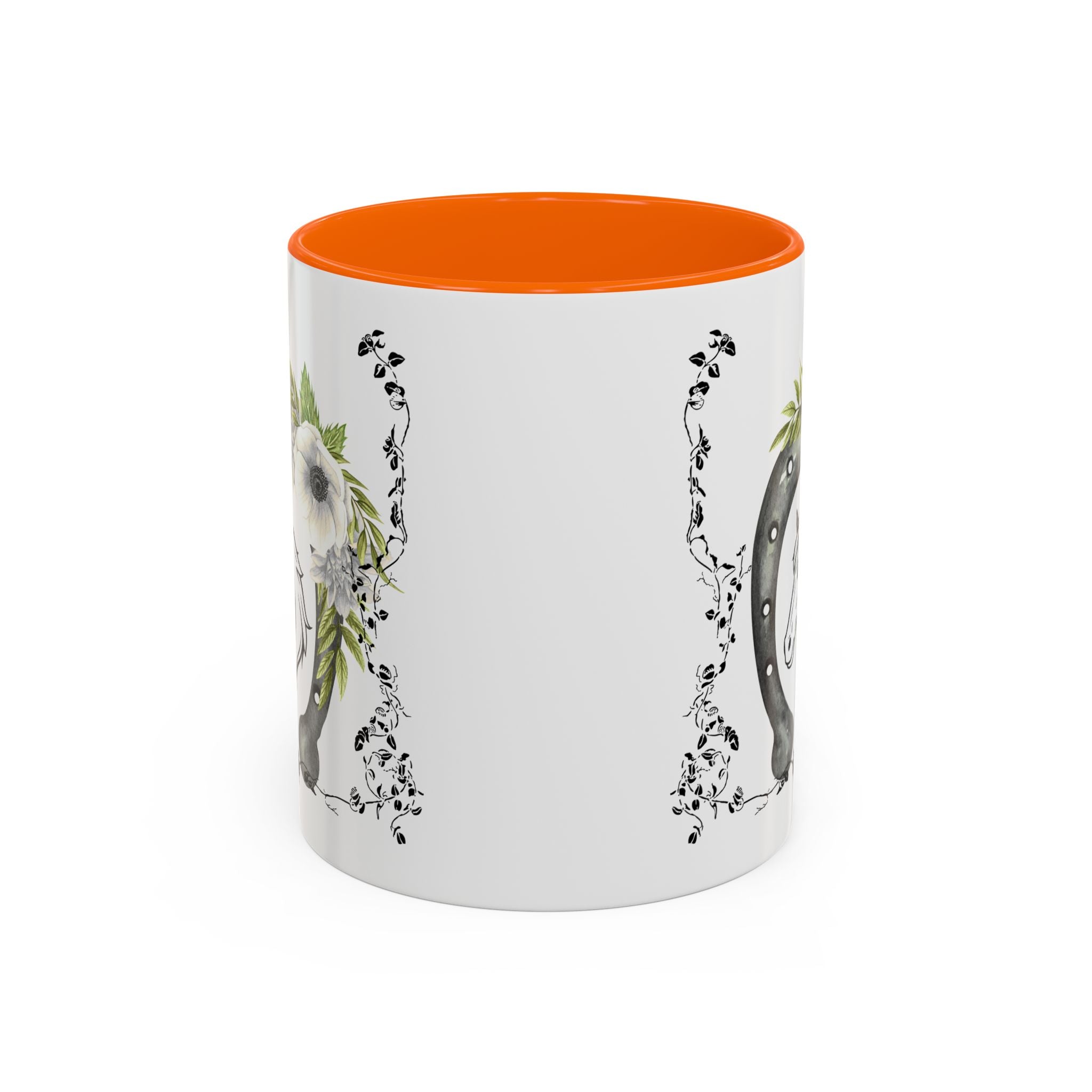 Personalized Floral Horseshoe Mug - Unique Gift for Horse Lovers, Cowgirl Theme, Farmhouse Decor, Wedding Favors, Custom Name Mug