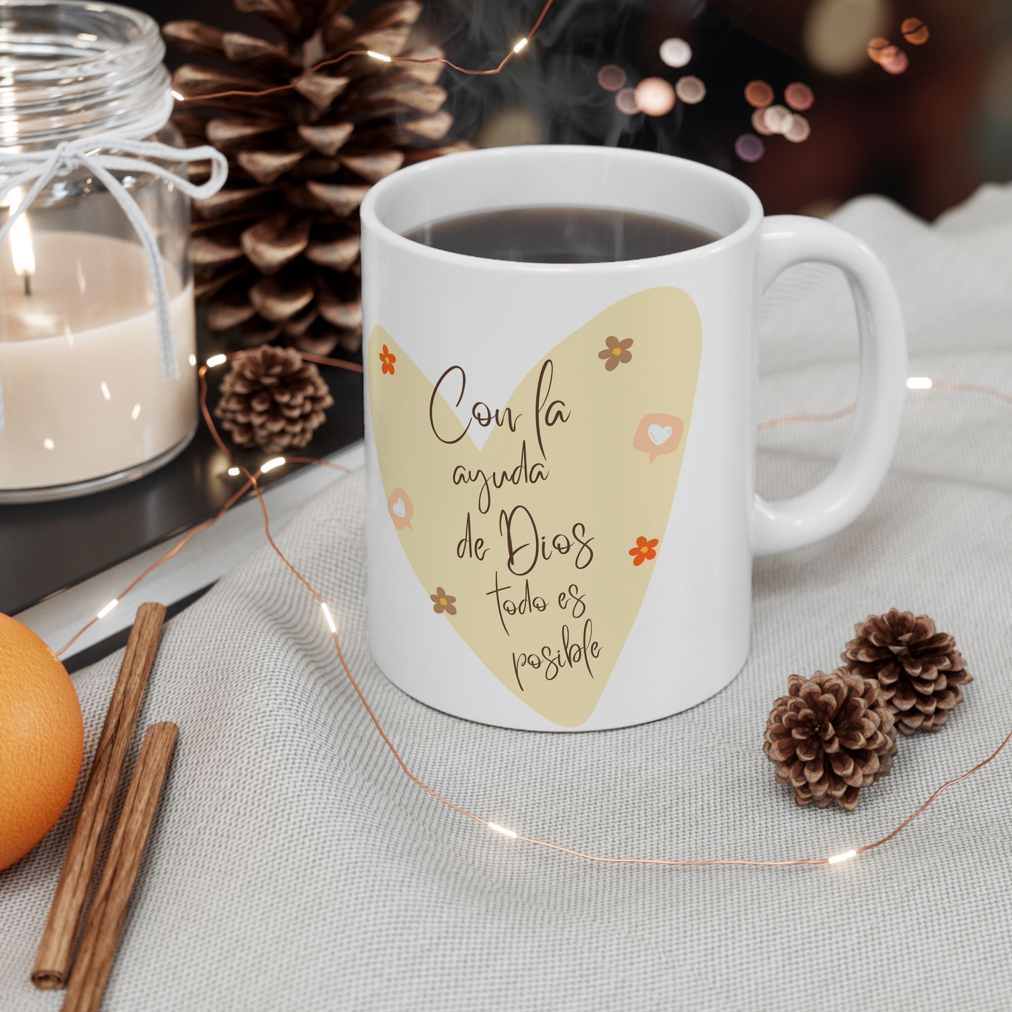 Ceramic Mug — "Choose Joy" Heart Floral Coffee Tea Cup (11oz & 15oz)