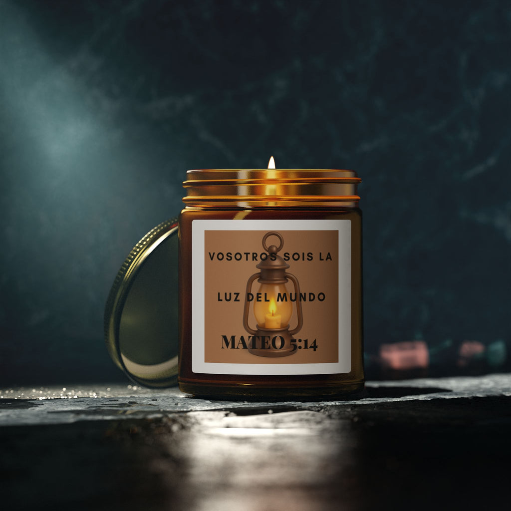 Scented Candle — Coconut Apricot Wax (4oz/9oz) — “Vosotros Sois la Luz del Mundo” Mateo 5:14