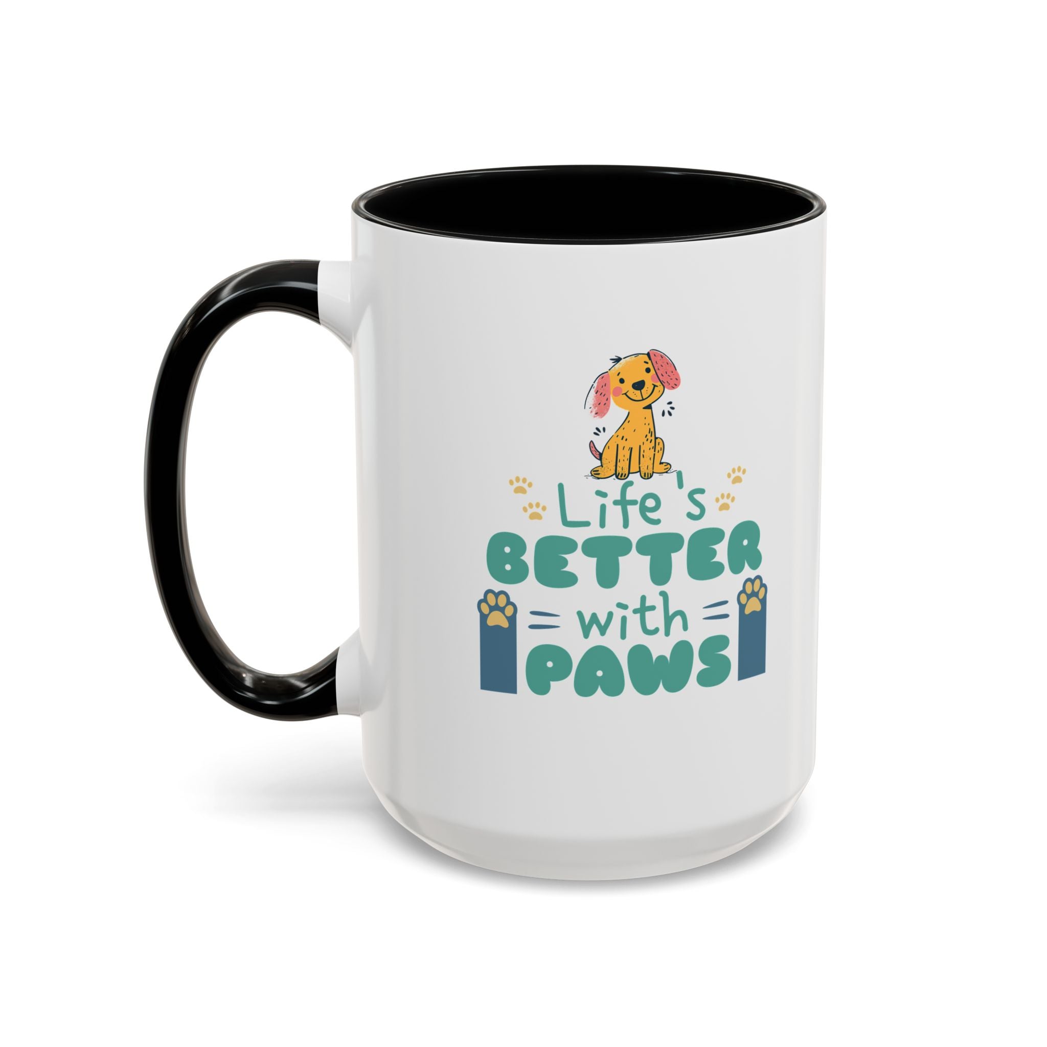 Life's Better with Paws Mug - Pet Lover's Coffee Cup, Dog Themed Gift, Animal Lover Present, Cute Ceramic Mug, Fun Pet Owner Gift