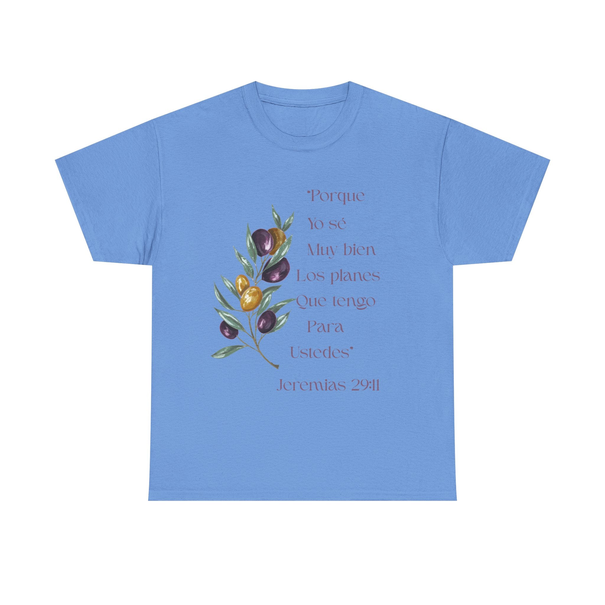 Olive Branch Scripture Tee — Jeremías 29:11 Spanish Floral Bible Verse T-Shirt