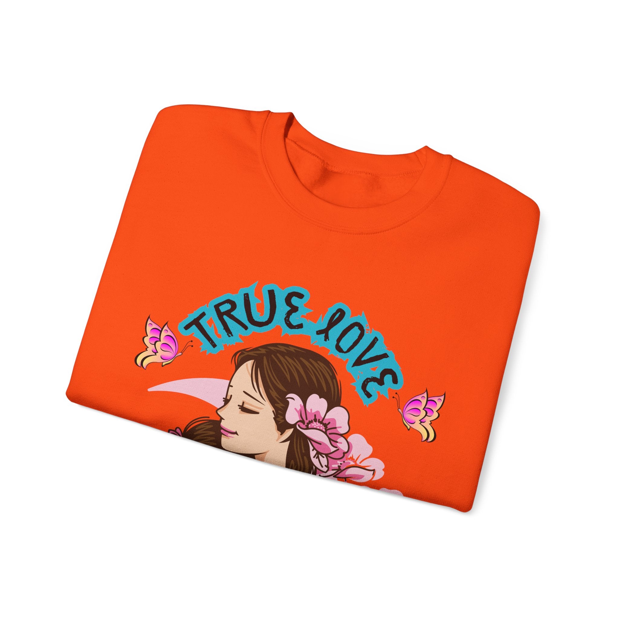 True Love Crewneck Sweatshirt | Family Gift, Mother's Day Apparel, Cozy Sweatshirt, Comfort Wear, Floral Design