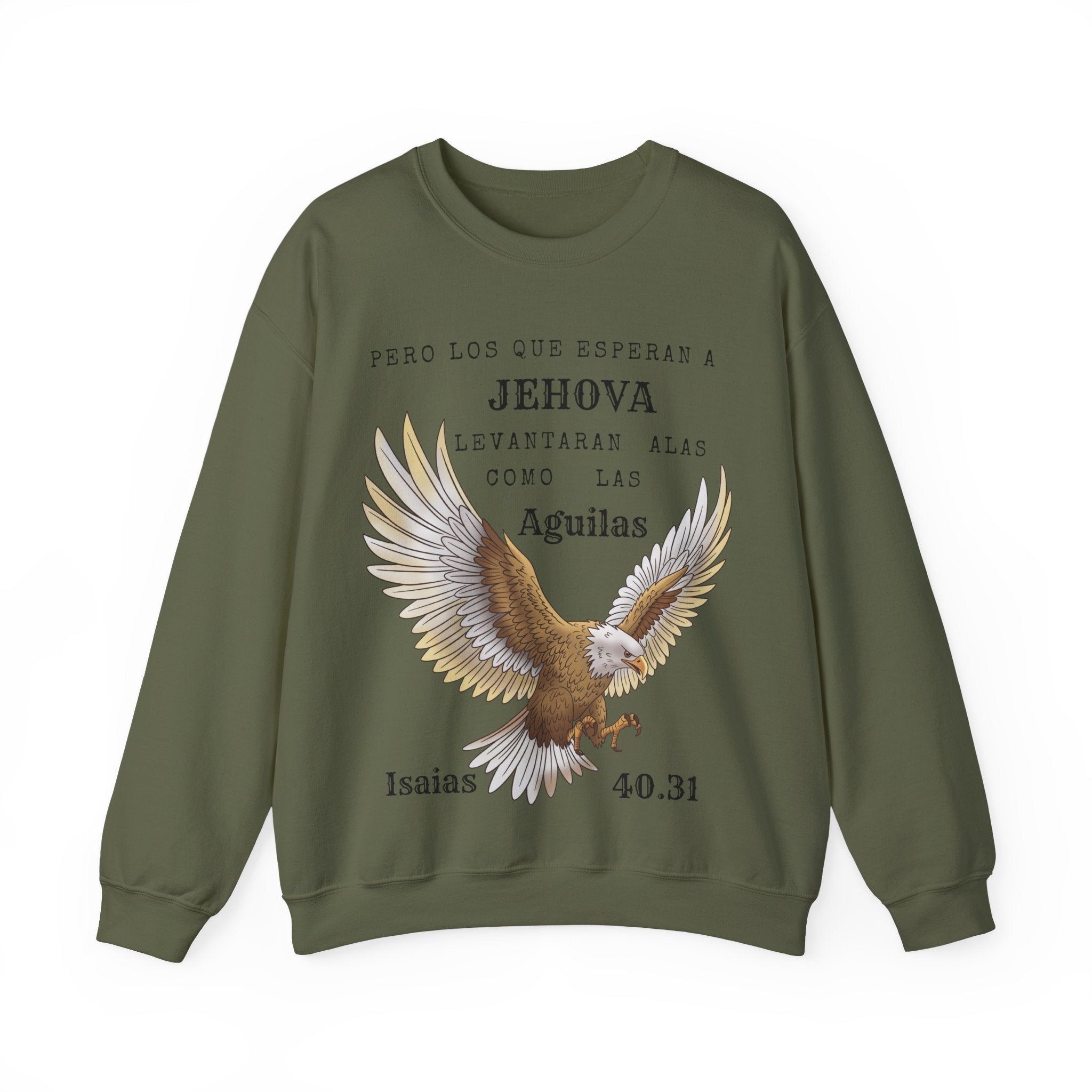 Isaías 40:31 Eagle Sweatshirt — "Pero los que esperan a Jehová" Spanish Christian Crewneck