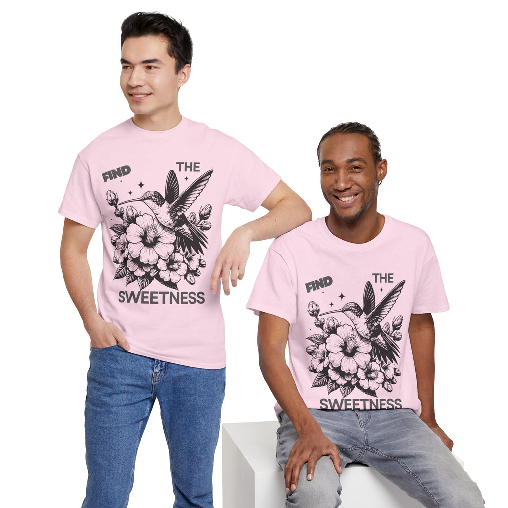 Find The Sweetness Tee — Floral Hummingbird Graphic T-Shirt