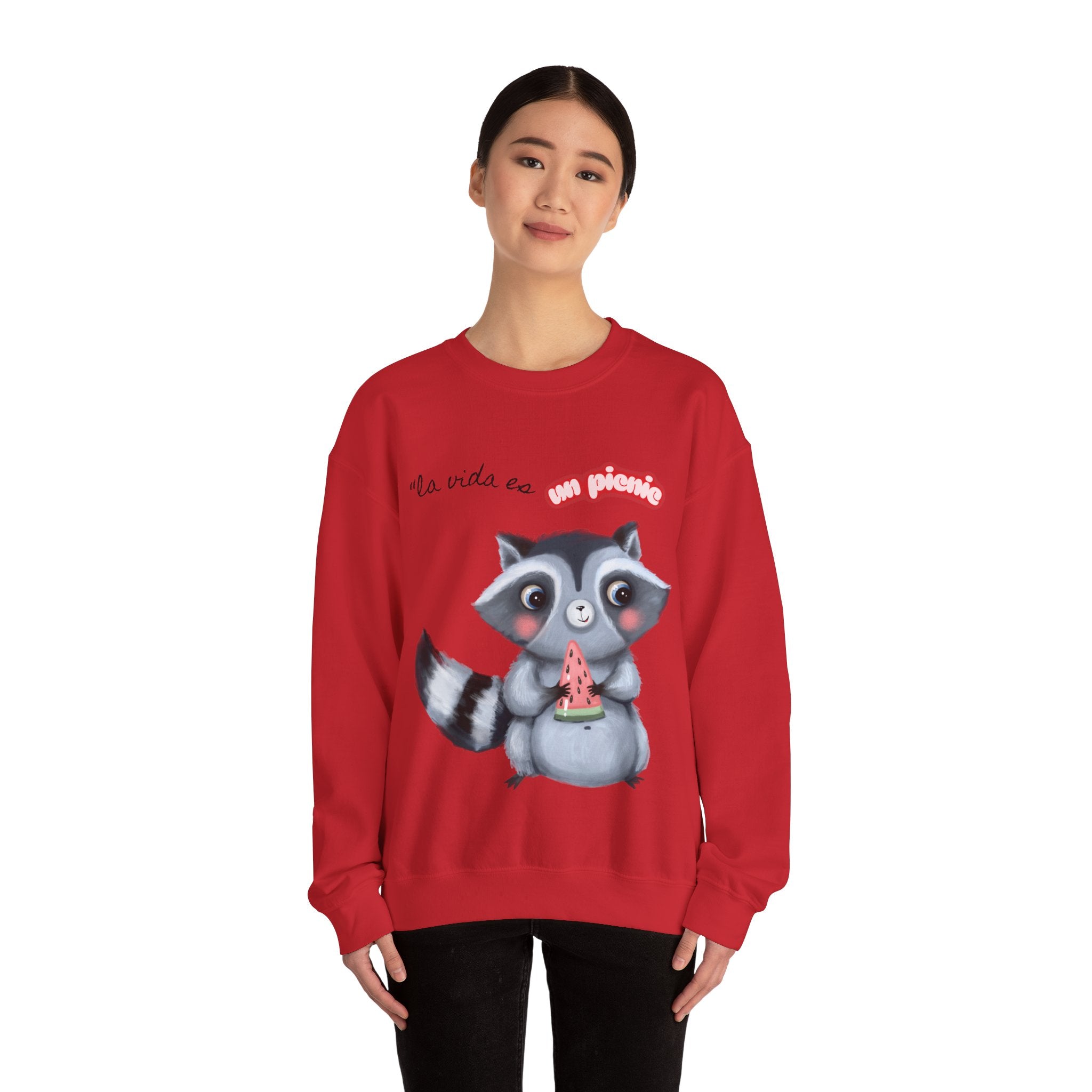 Cute Raccoon Sweatshirt, Cozy Fall Apparel, Gift for Animal Lovers, Cute Crewneck for Kids and Adults, Sweatshirt for Birthdays, Party Wear