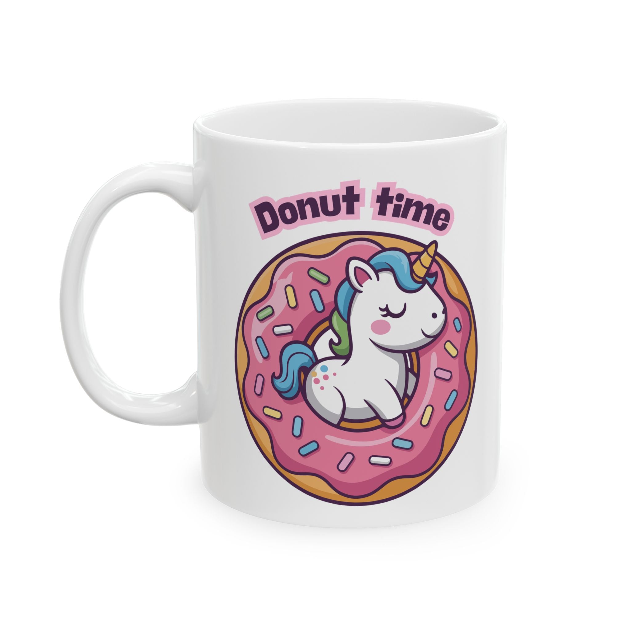 Whimsical Unicorn Donut Ceramic Mug | Fun Coffee Cup, Cute Gift, Office Mug, Birthday Present, Celebration Essential