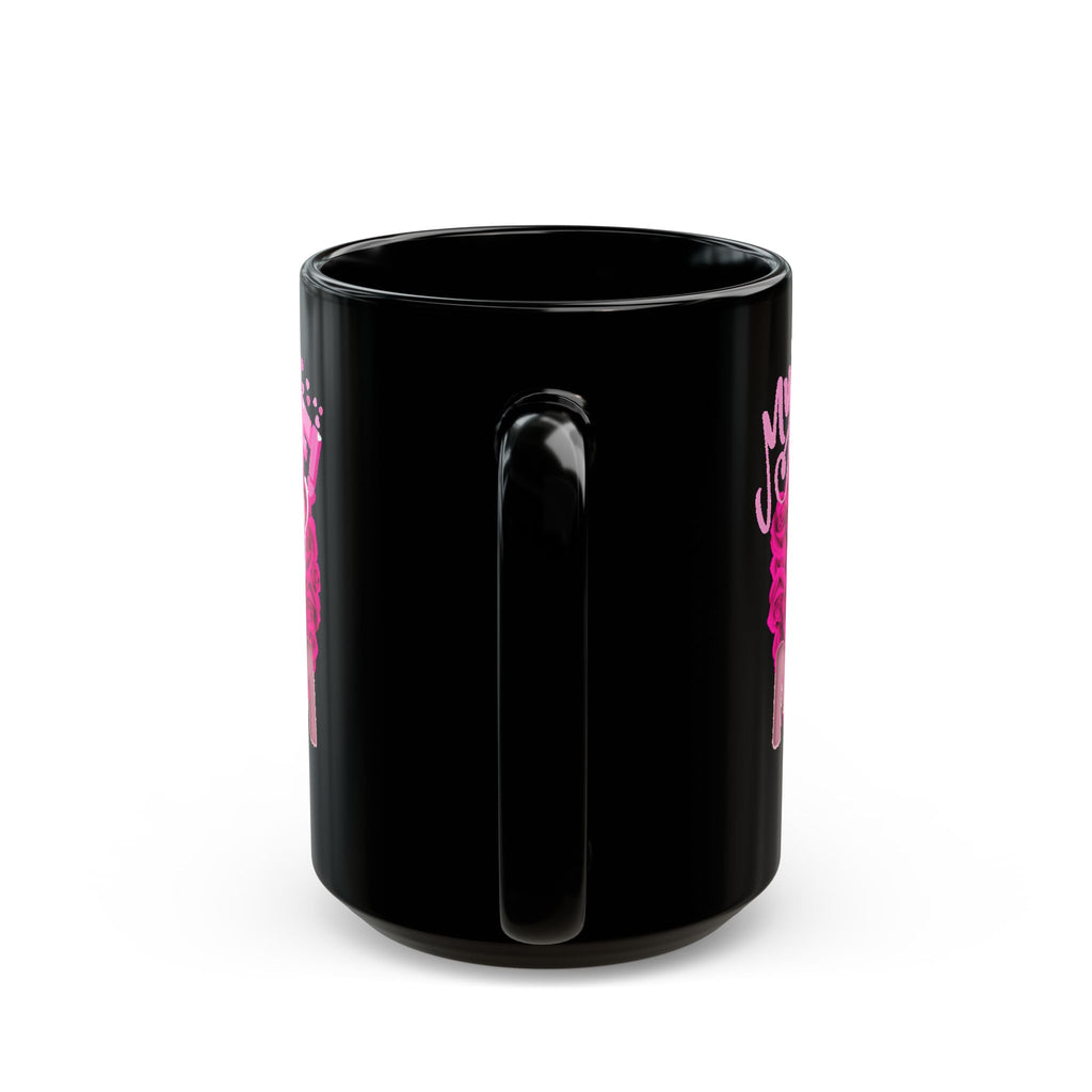Mom Is My BFF Black Coffee Mug — Pink Heart Floral Mother's Day Gift (11oz & 15oz)