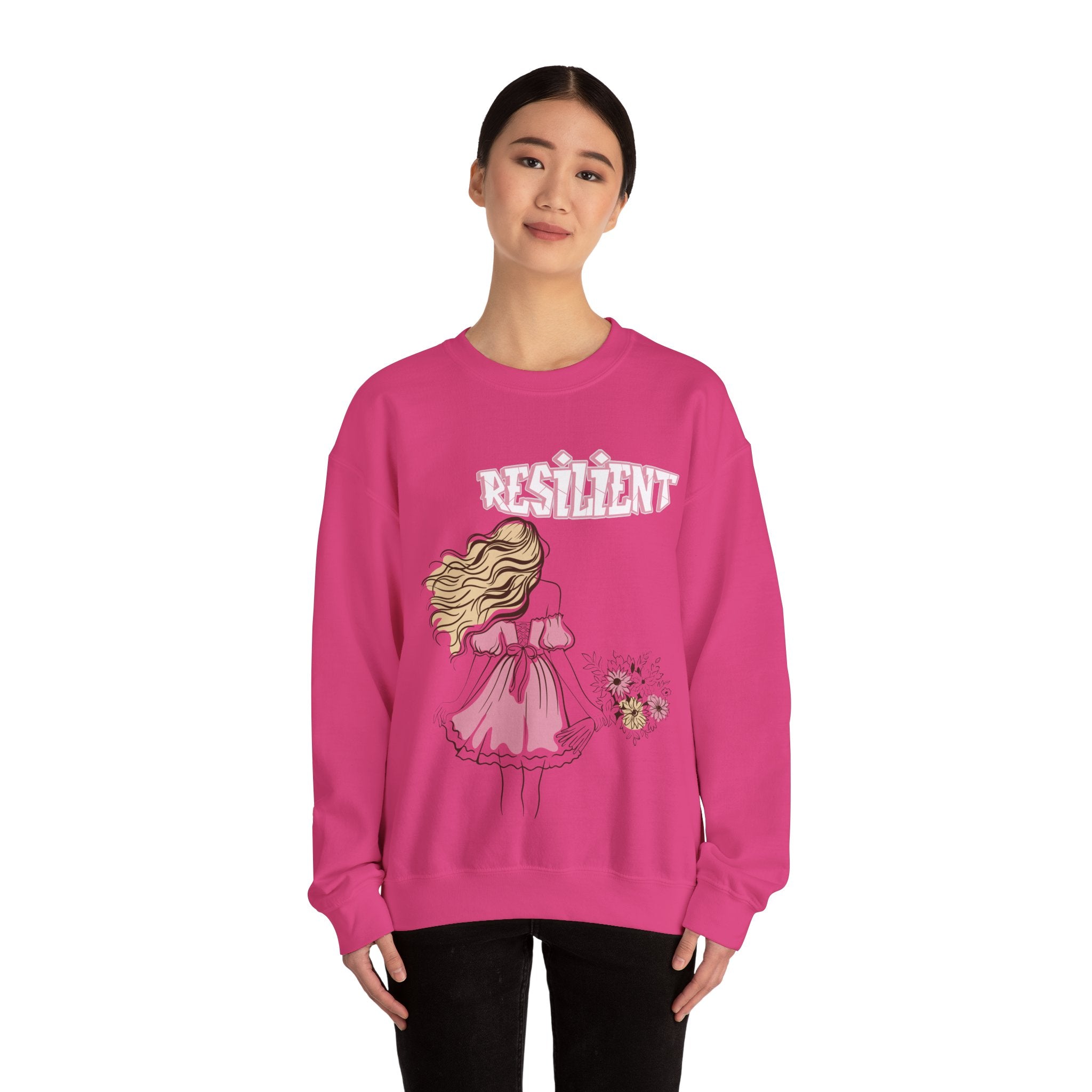 Resilient Graphic Sweatshirt, Trendy Crewneck, Women’s Clothing, Cozy Layering Piece, Perfect Gift for Her, Casual Fashion