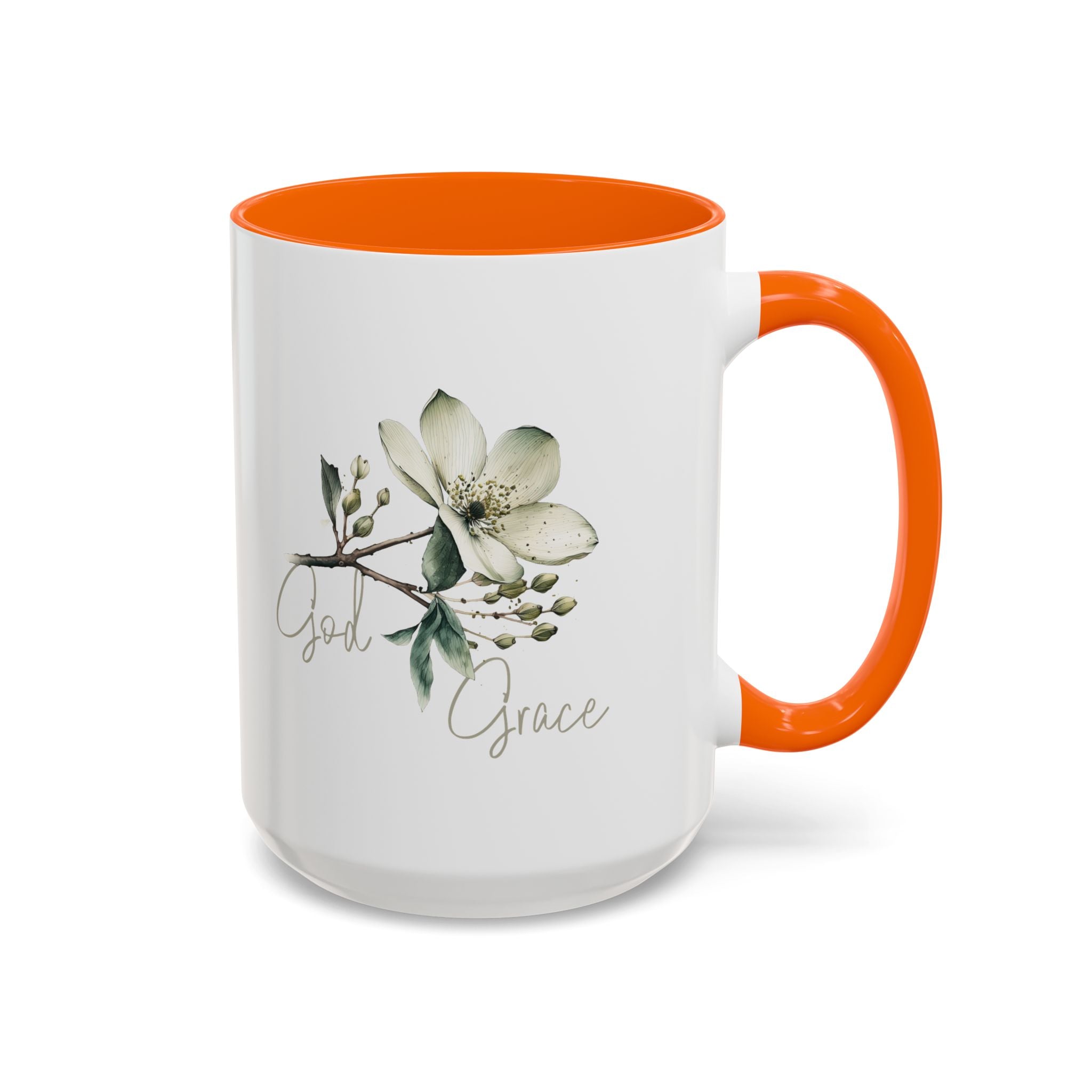 Floral Accent Coffee Mug | God Grace Gift, Nature-Inspired Tea Cup, Inspirational Drinkware for Home, Office, Mother's Day