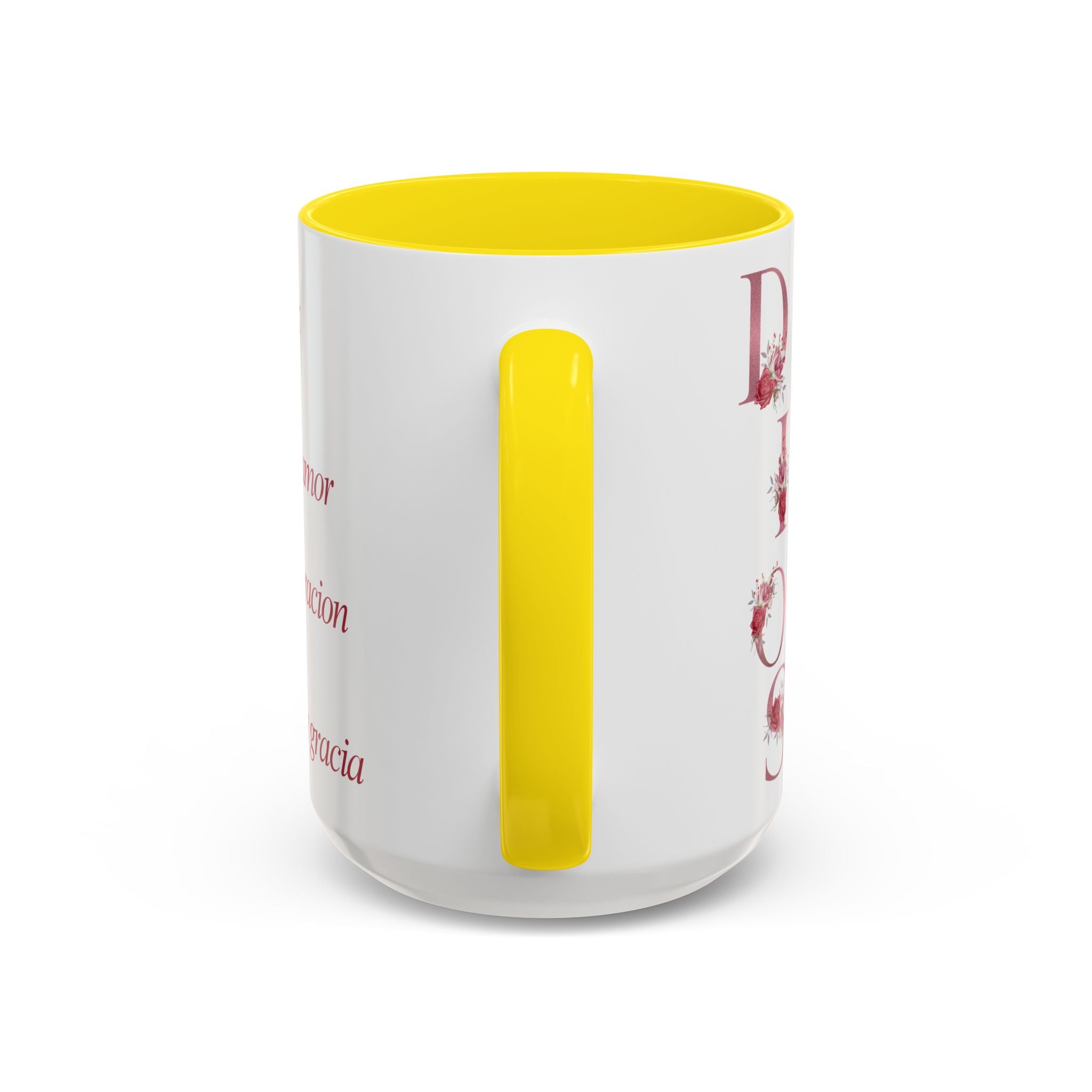 Inspirational Accent Coffee Mug with Floral Design - 11/15oz