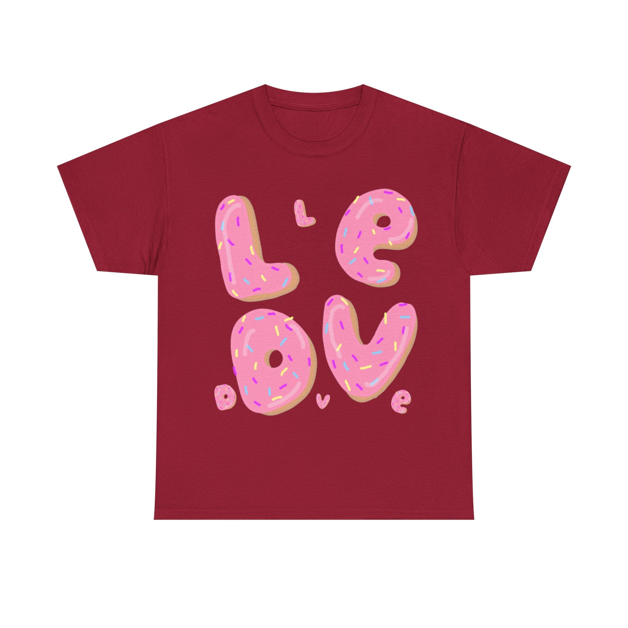 Sweet Love Donut Tee - Unisex Heavy Cotton T-Shirt for Foodies and Fun-Lovers