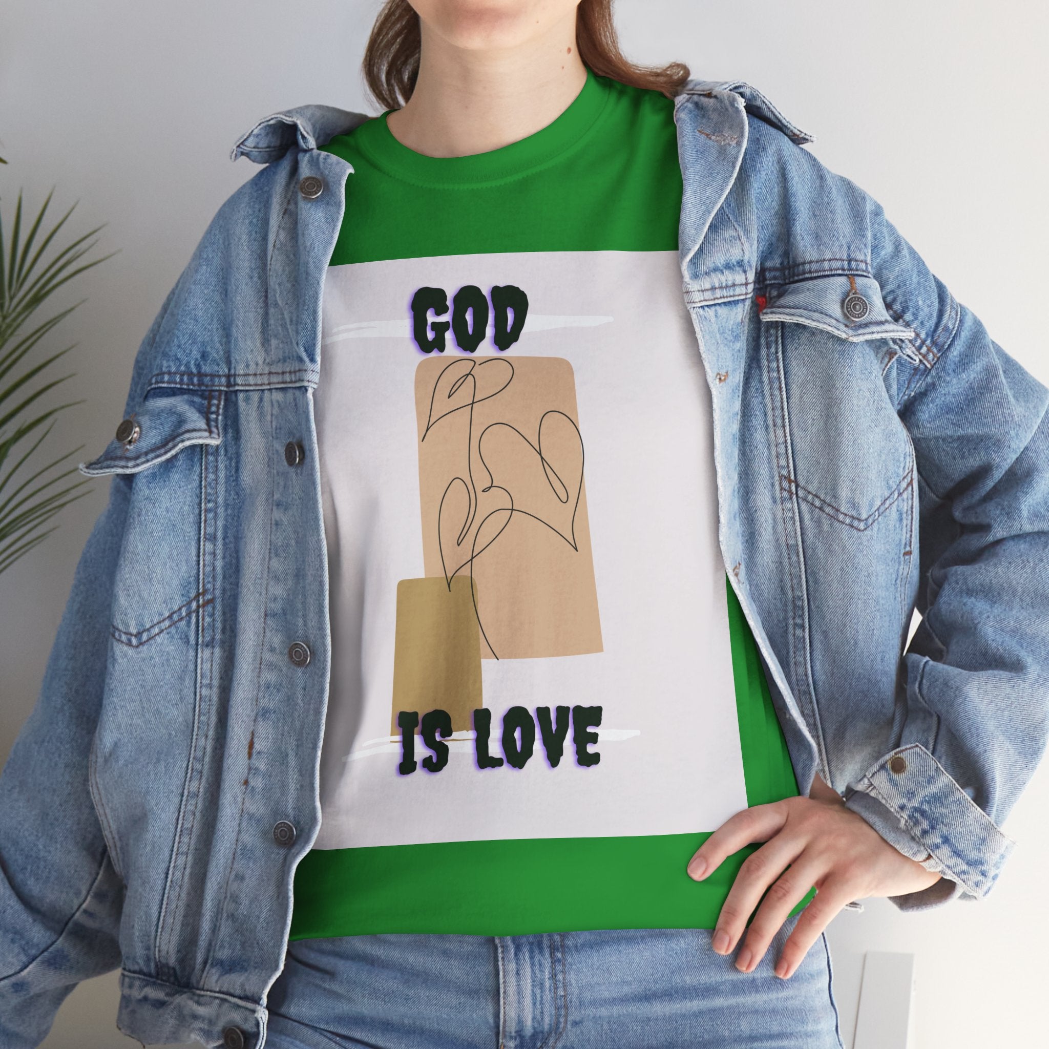 God Is Love Unisex Heavy Cotton Tee, Inspirational T-Shirt, Faith-Based Apparel, Christian Gift, Everyday Wear