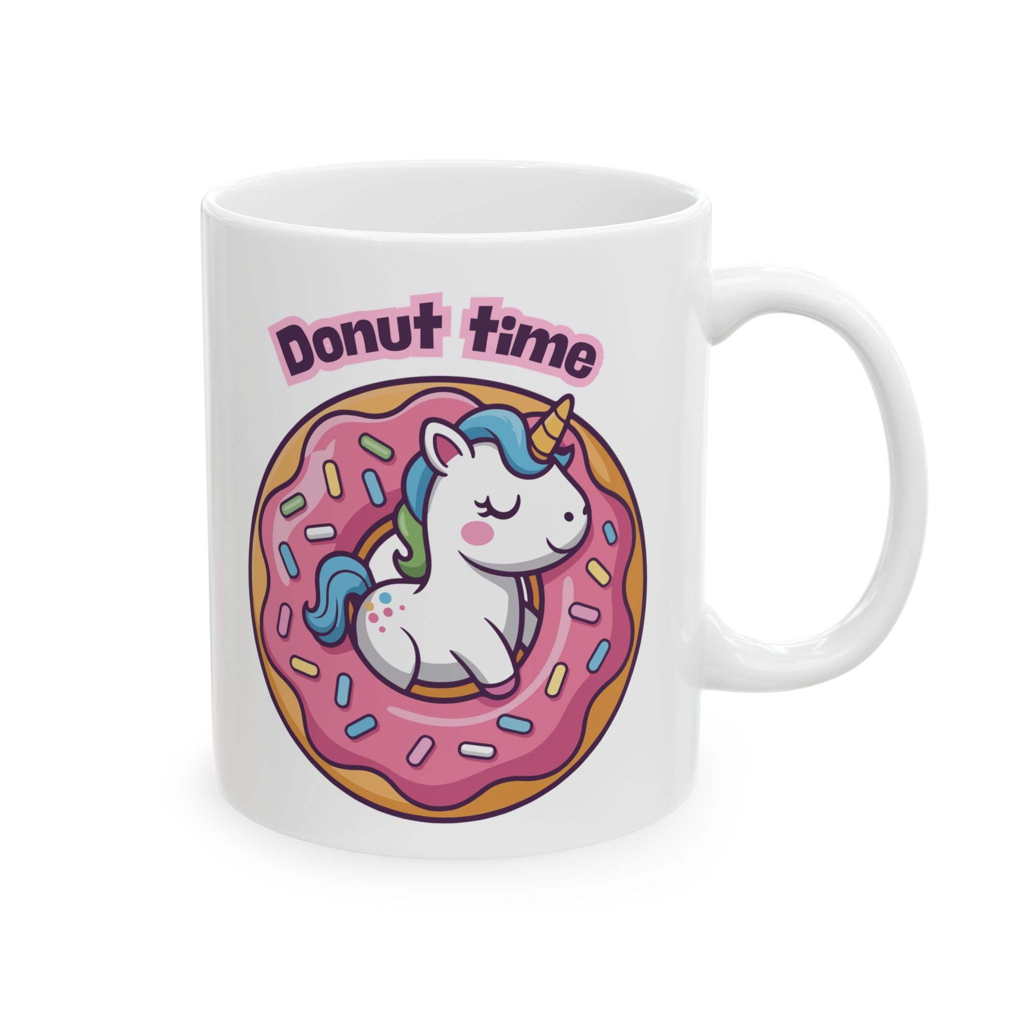 Whimsical Unicorn Donut Ceramic Mug | Fun Coffee Cup, Cute Gift, Office Mug, Birthday Present, Celebration Essential