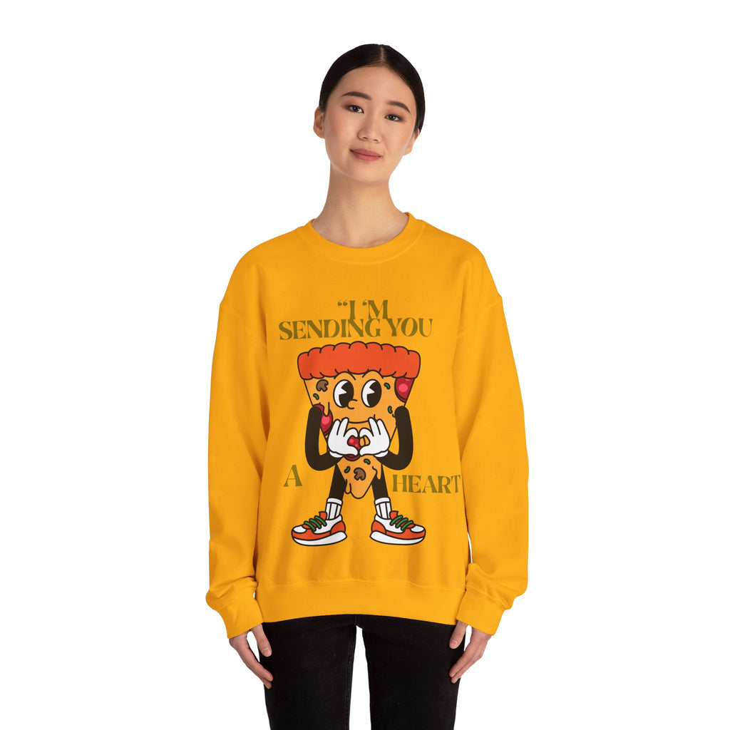 Pizza Love Crewneck Sweatshirt - Cute Gift for Foodies, Valentine's Day Apparel, Casual Comfort, Unisex Sweatshirt, Fun Pizza Design