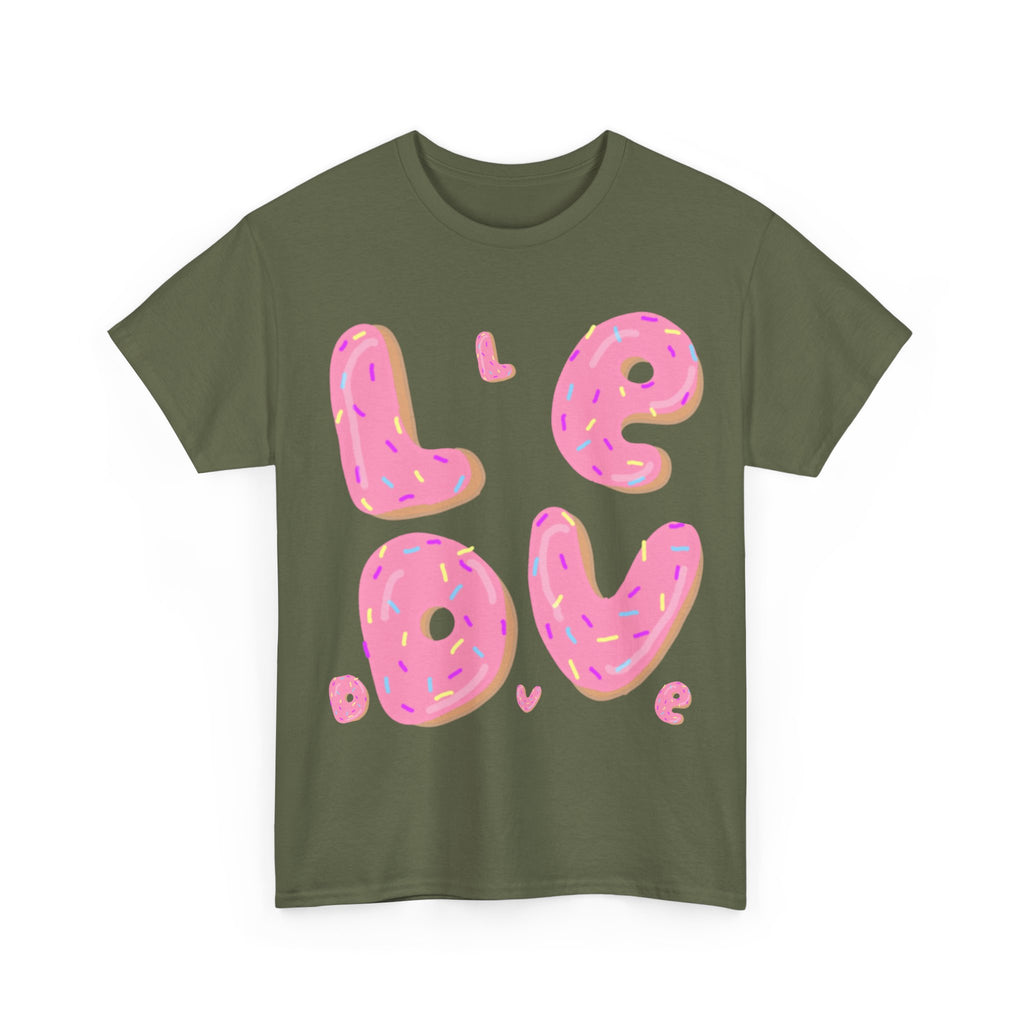 Sweet Love Donut Tee - Unisex Heavy Cotton T-Shirt for Foodies and Fun-Lovers