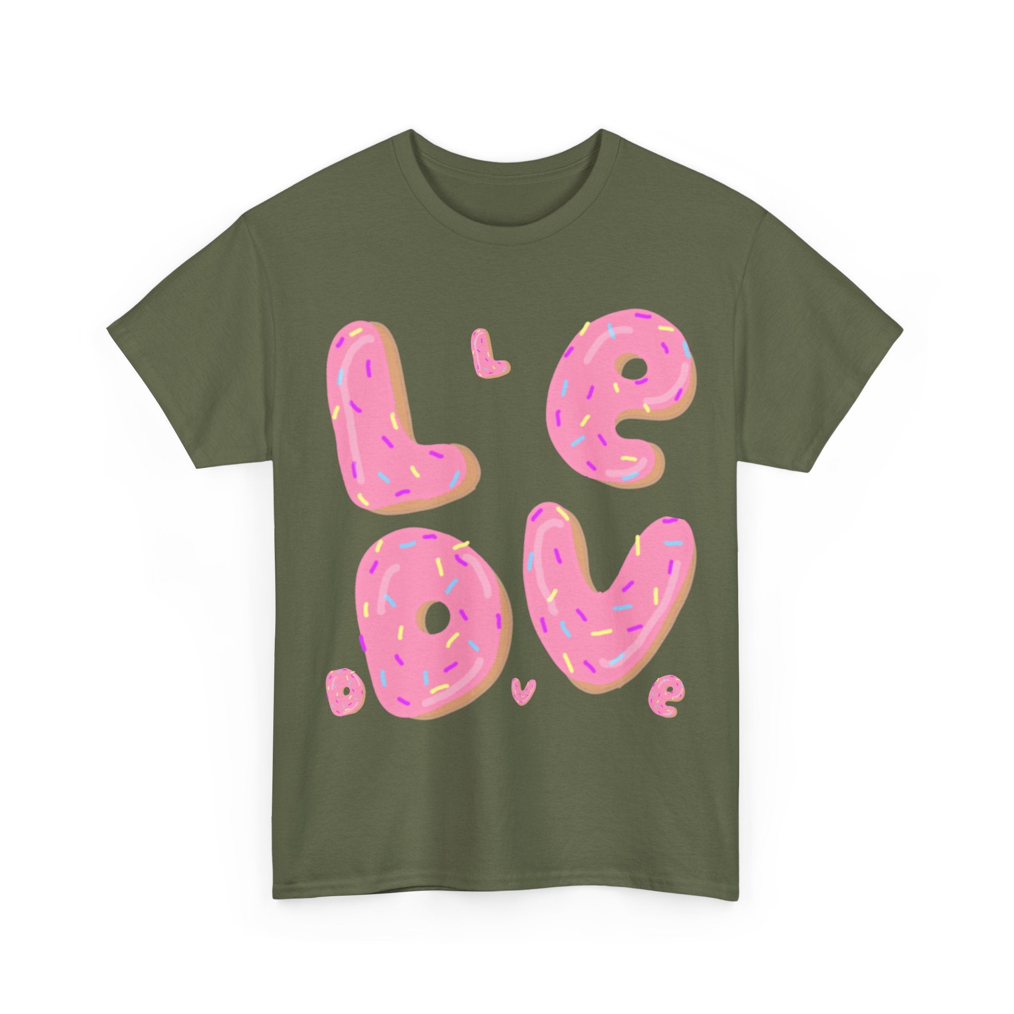 Sweet Love Donut Tee - Unisex Heavy Cotton T-Shirt for Foodies and Fun-Lovers