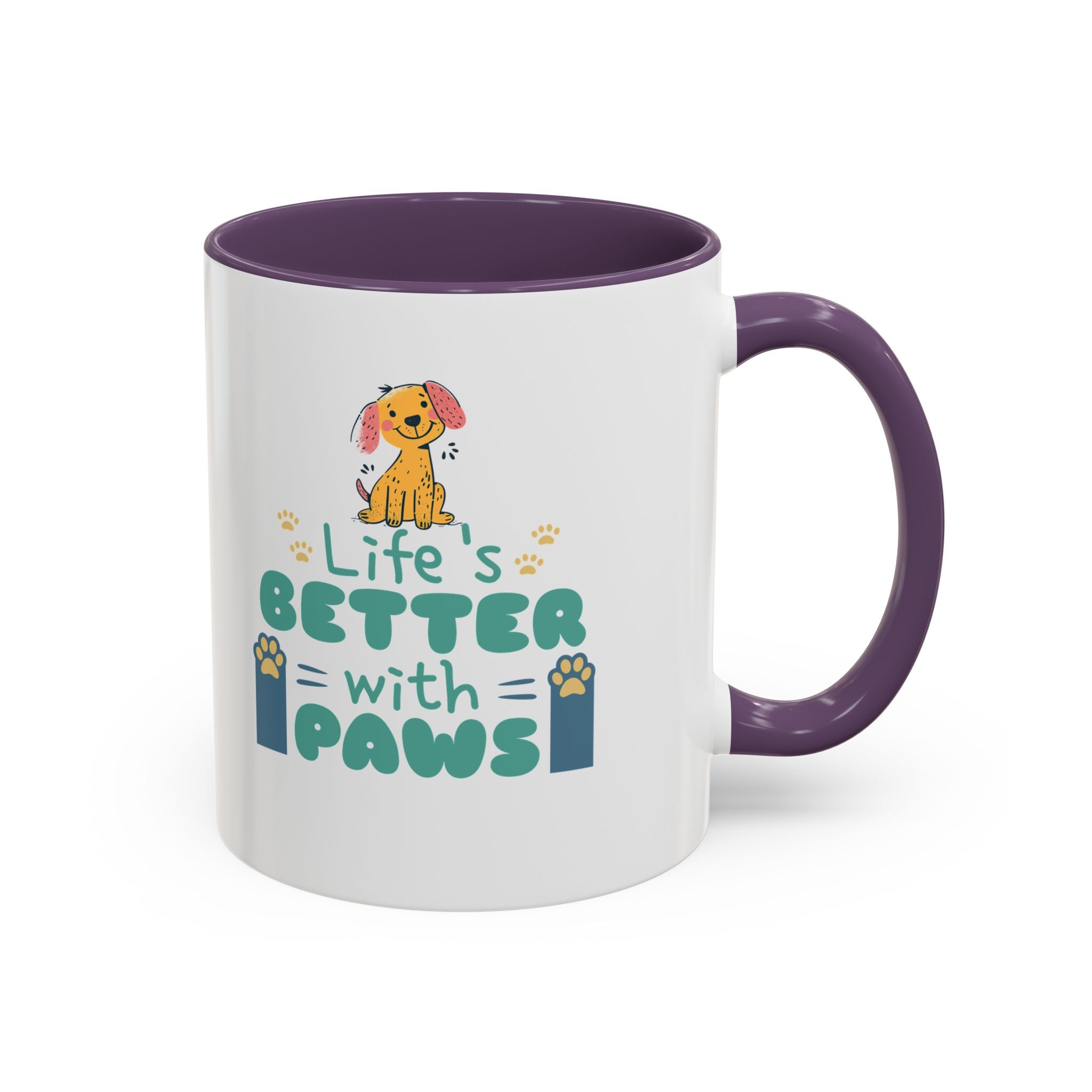 Life's Better with Paws Mug - Pet Lover's Coffee Cup, Dog Themed Gift, Animal Lover Present, Cute Ceramic Mug, Fun Pet Owner Gift