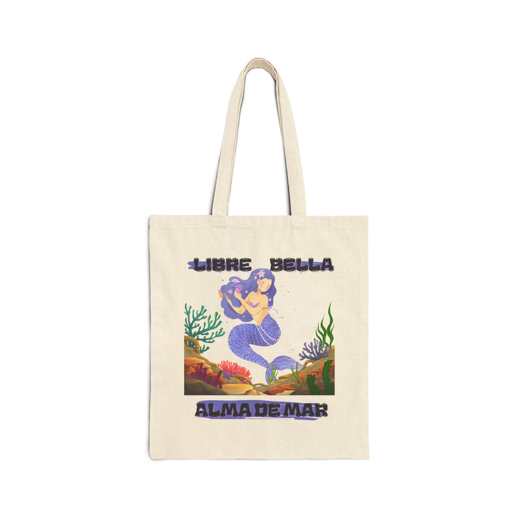 Mermaid Canvas Tote Bag - Eco-Friendly Beach Bag, Reusable Shopping Tote, Gift for Ocean Lovers, Boho Chic, Casual Everyday Use