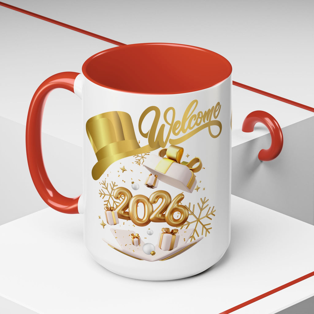 2026 New Year Coffee Mug — "Welcome 2026" Gold Celebration Accent Mug