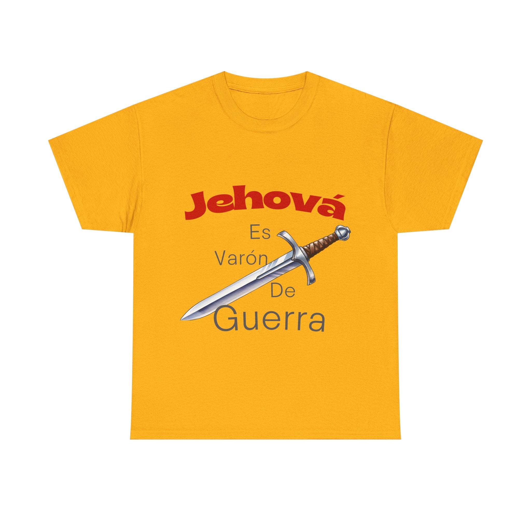Jehová Es Varón De Guerra T-Shirt — Spanish Christian Sword Design