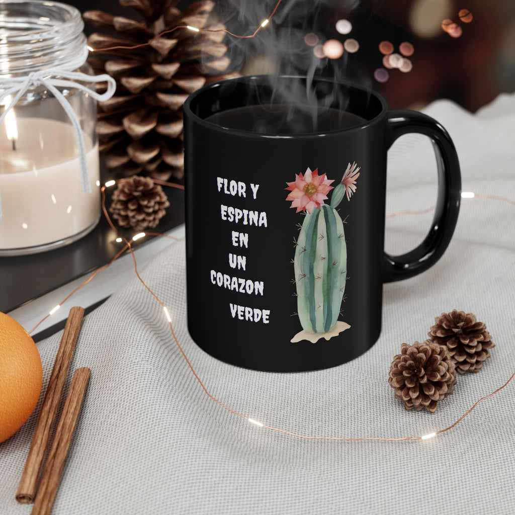 Cactus Love Black Mug - Perfect Gift for Plant Lovers, Home Decor, Coffee Lovers, Minimalist Style, Fun Quotes