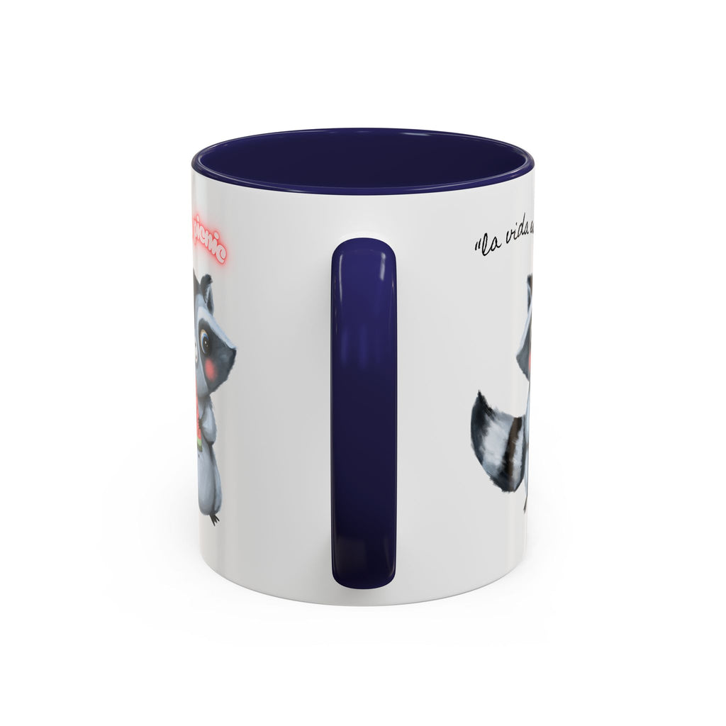 Raccoon-Themed Accent Coffee Mug | Cute Animal Mug for Home, Gift for Coffee Lovers, Nature Lovers, Birthday, Celebrate Life