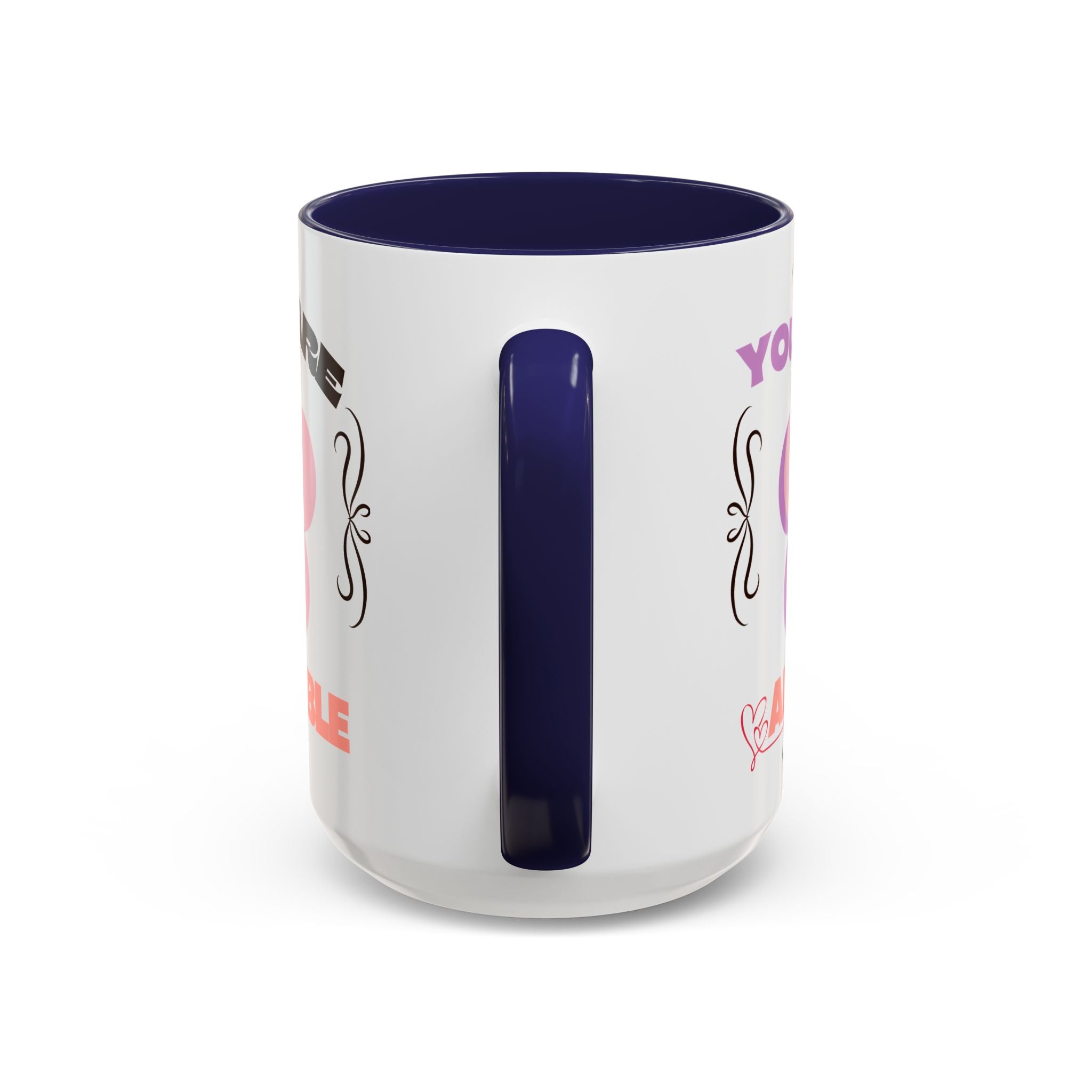 You Are Adorable Coffee Mug — Cute Pink Flower Accent Mug (11/15oz)