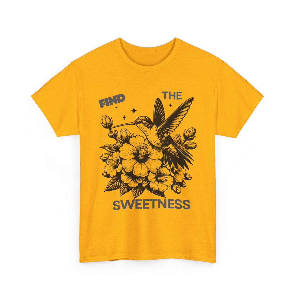 Find The Sweetness Tee — Floral Hummingbird Graphic T-Shirt