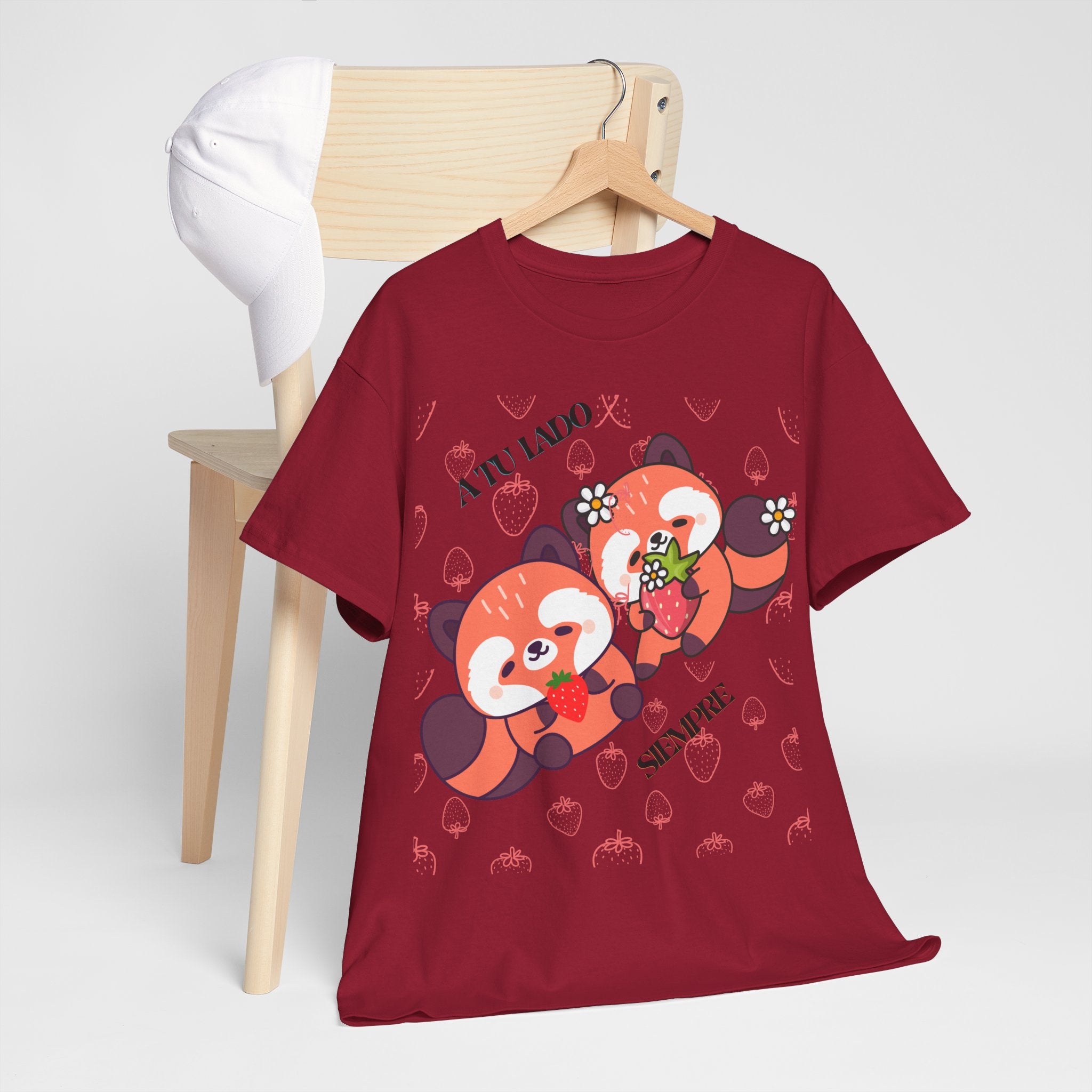 Red Panda Snack Time T-Shirt – Cute Kawaii Animal Tee with "A Little So Sweet" Design