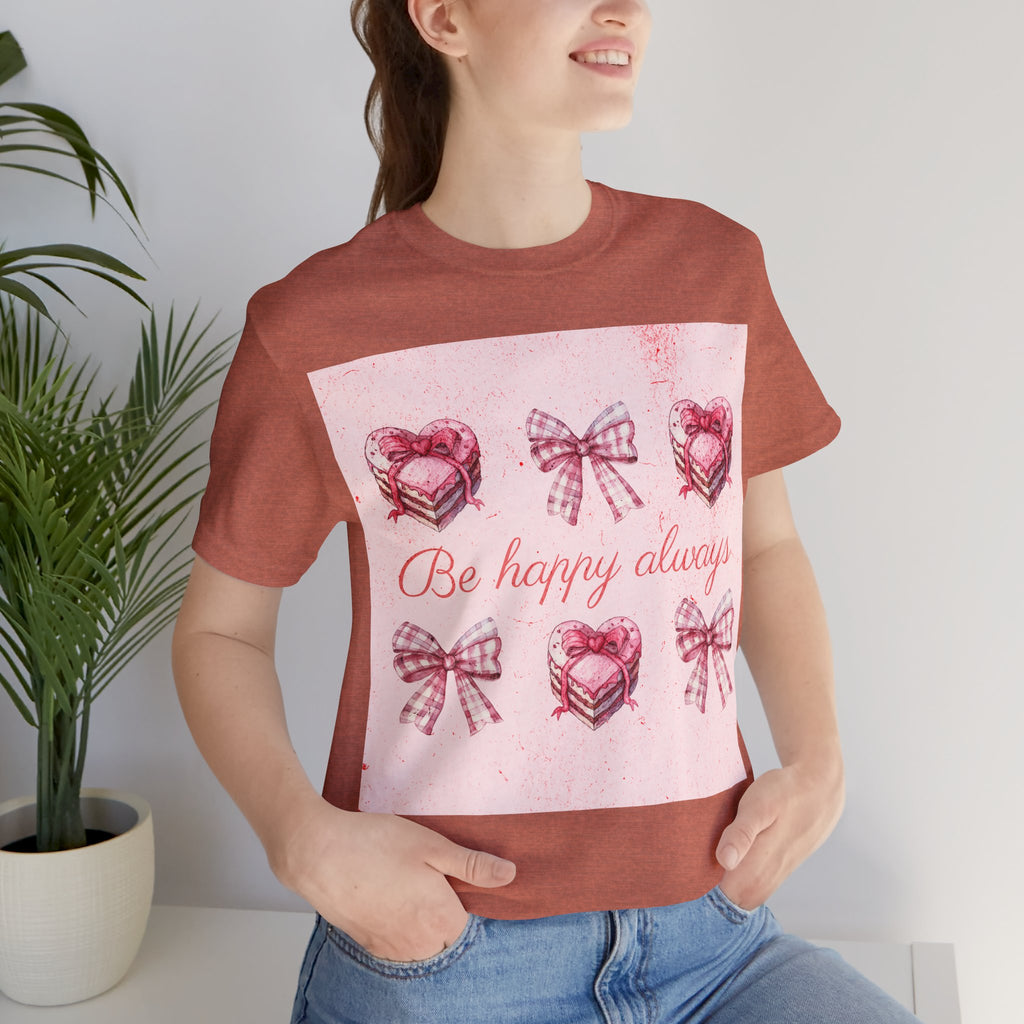 Happy Hearts Tee, Casual Gift T-Shirt, Positive Vibes Shirt, Birthday Outfit, Everyday Wear, Cheerful Top