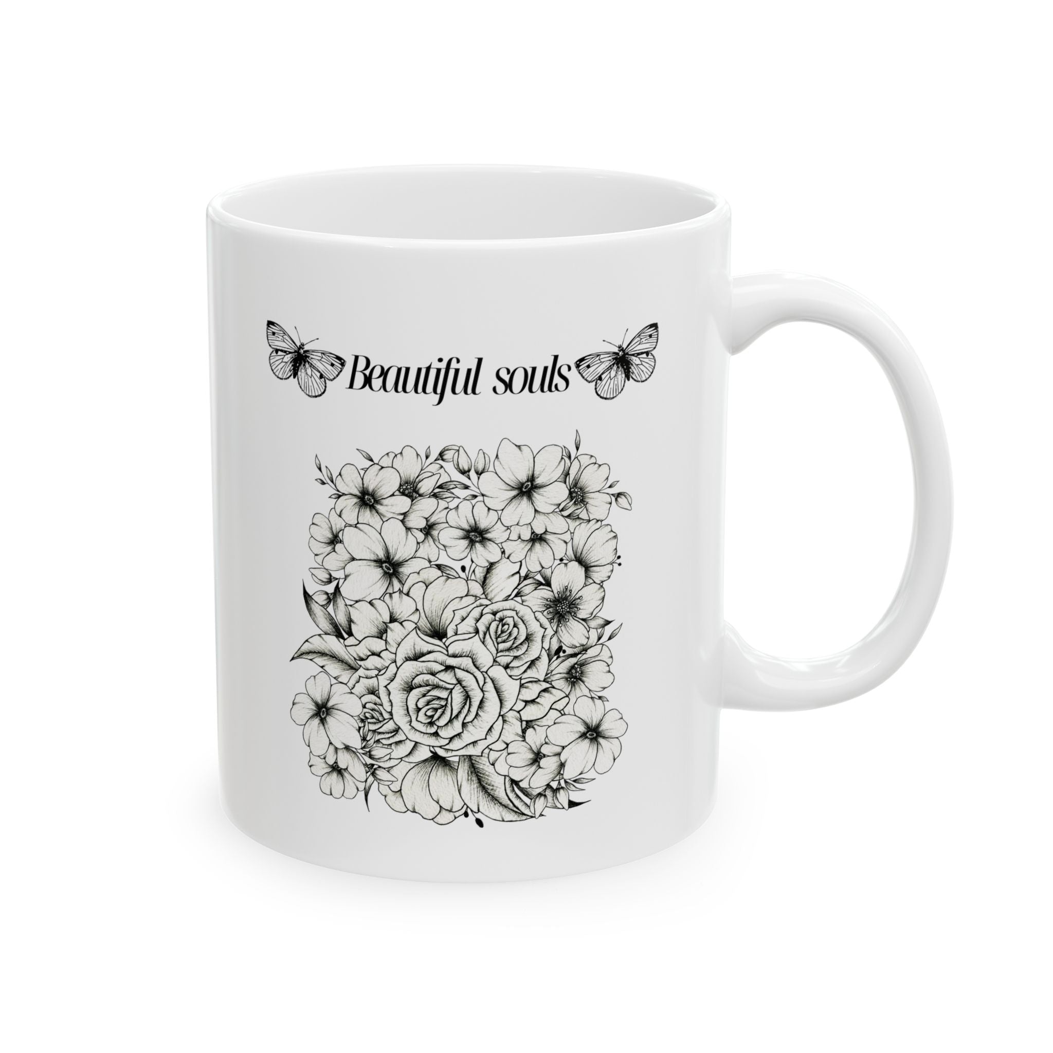 Elegant Butterfly Floral Ceramic Mug - Perfect Gift for Tea Lovers, Home Decor, Coffee Enthusiasts, Mother's Day, Birthday