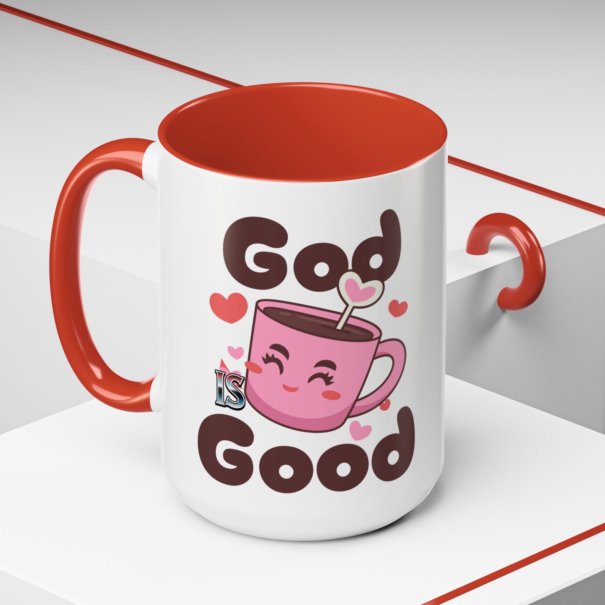 Cute God is Good Coffee Mug | Love Inspired Drinkware for Coffee Lovers, Gift for Friends, Anniversaries, Home Decor, Faith-Based Gifts